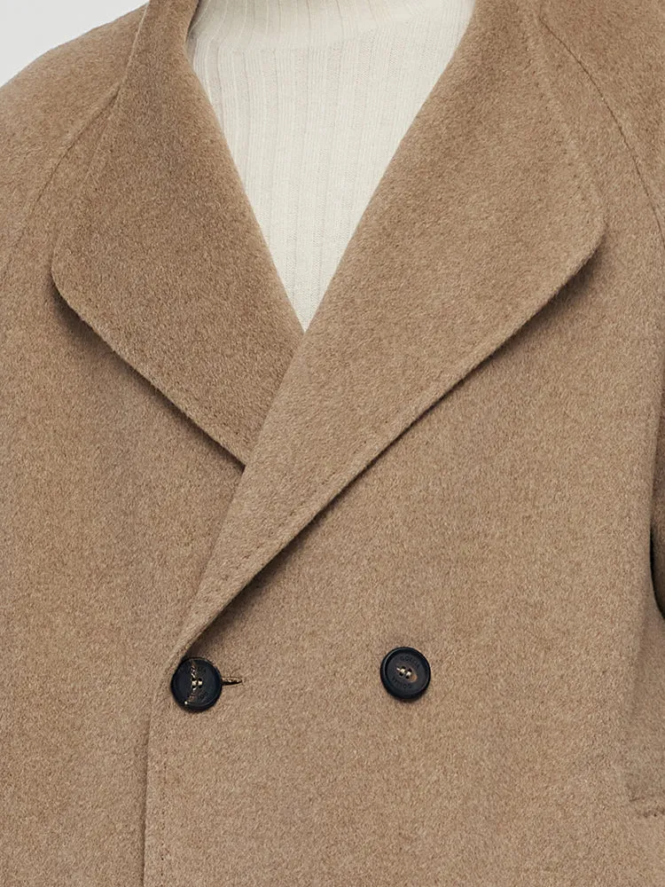 100% Cashmere Lapel Unisex Overcoat