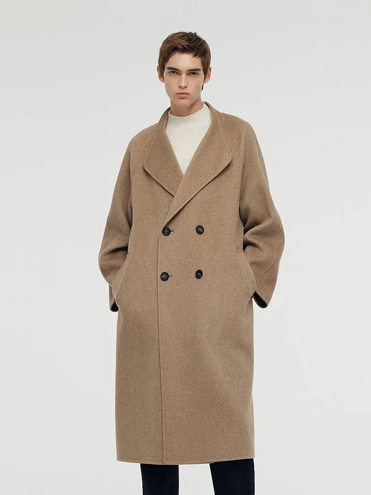 100% Cashmere Lapel Unisex Overcoat