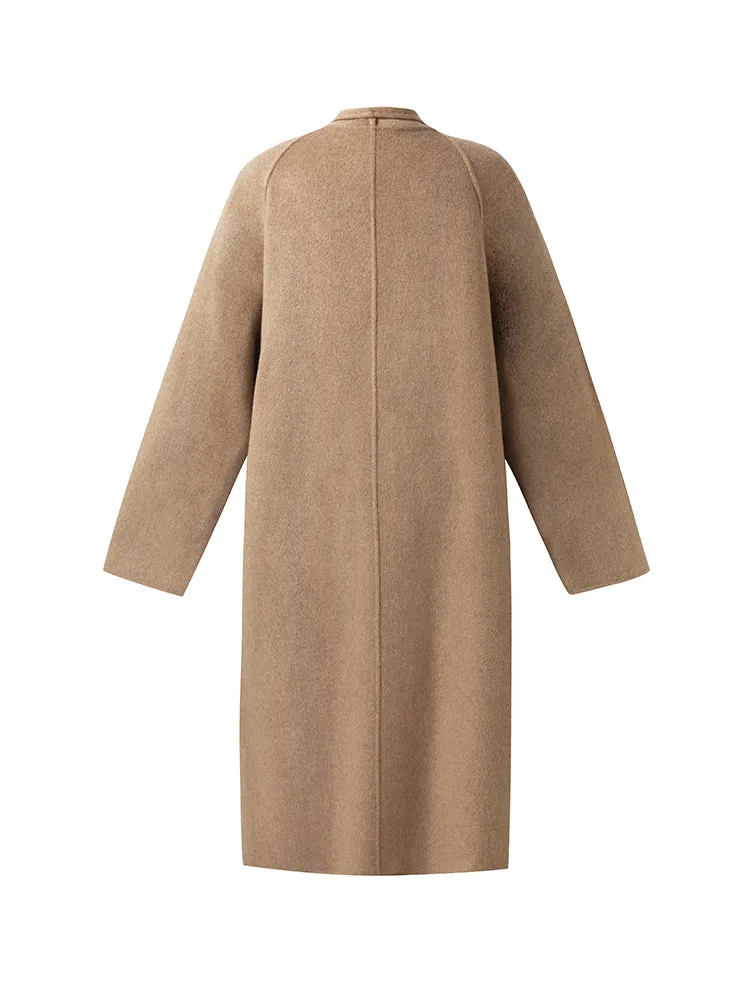 100% Cashmere Lapel Unisex Overcoat