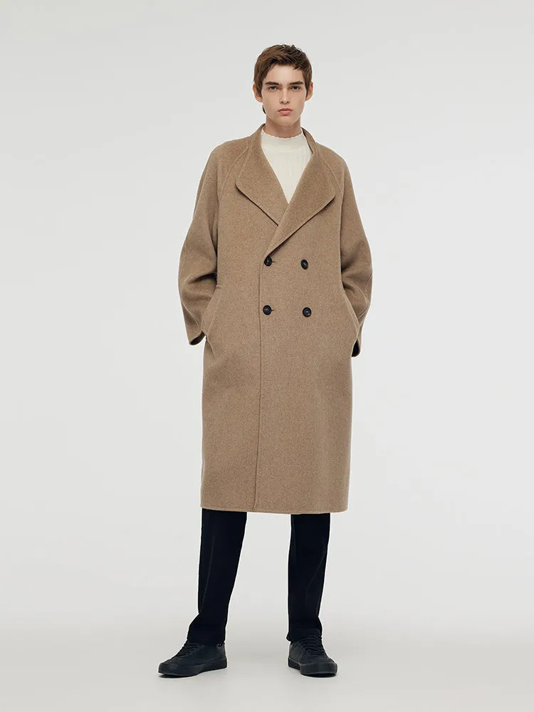 100% Cashmere Lapel Unisex Overcoat