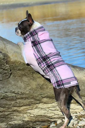 40% OFF SALE - Pink Plaid Dog Sweater - MEDIUM