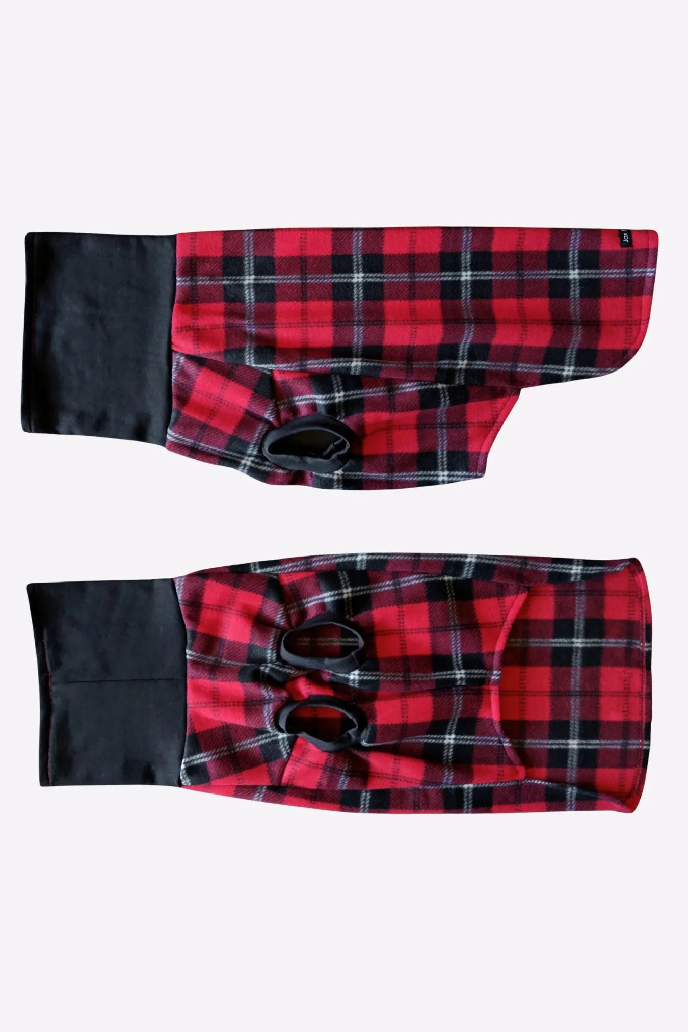 45% OFF SALE - Red & Black Plaid Dog Sweater - XXS