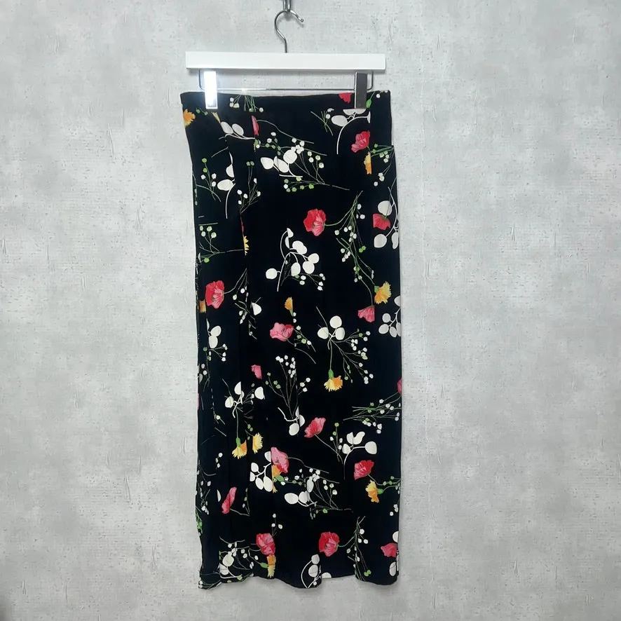 80-90'S UK製 / FLORAL PATTERN WRAP SKIRT