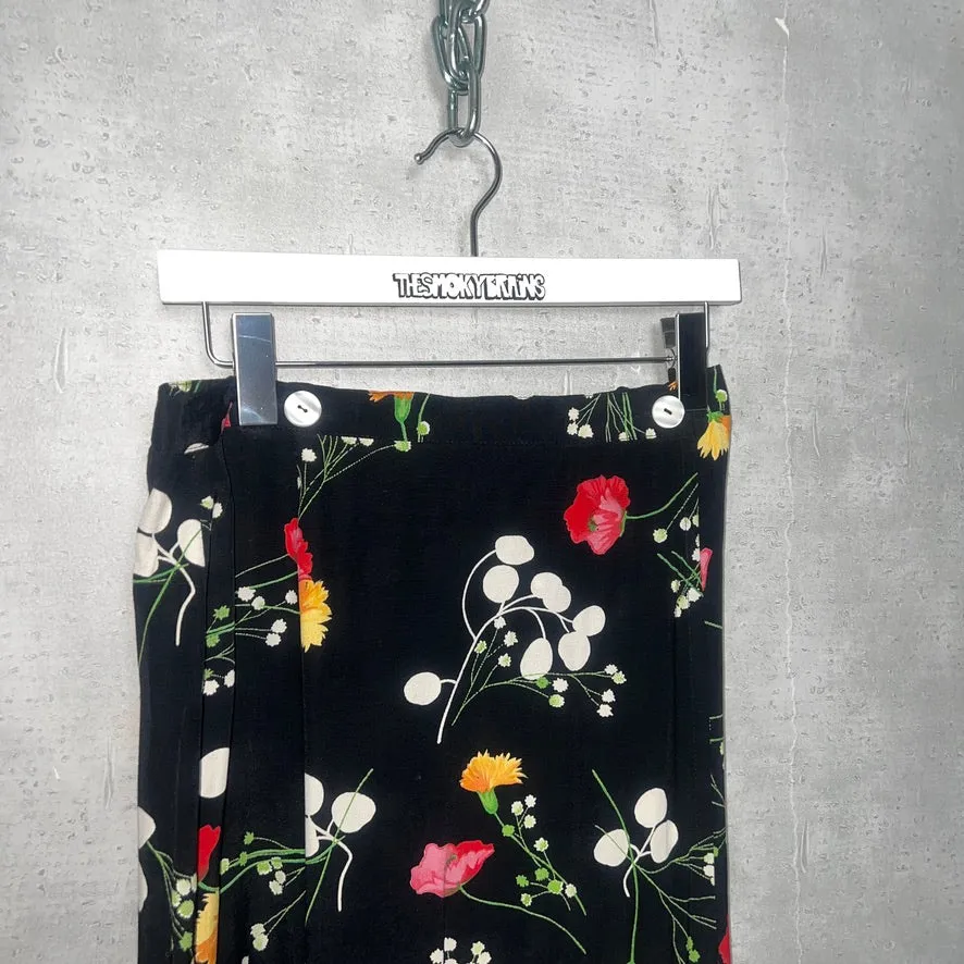 80-90'S UK製 / FLORAL PATTERN WRAP SKIRT