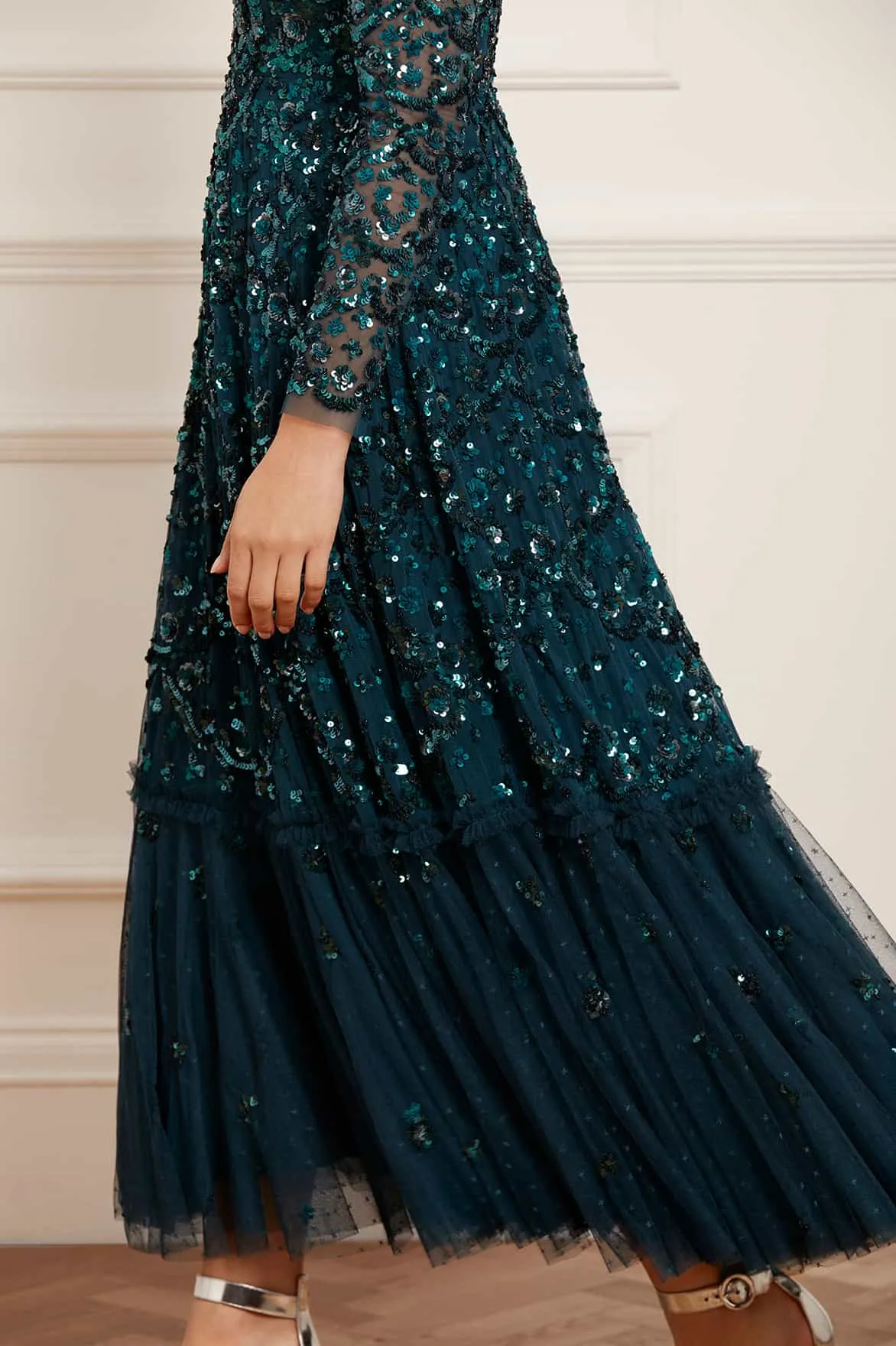 Alina Sequin Ankle Gown