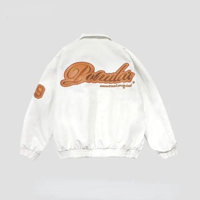 American Y2K vintage letter embroidery pilot jacket