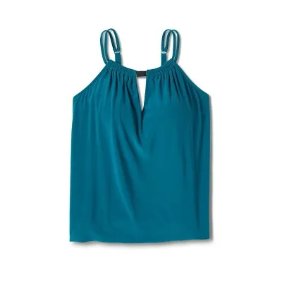 Aqua Green Women's High Neck Tankini Swimsuit Keyhole Tank Top Swimwear UPF 50 