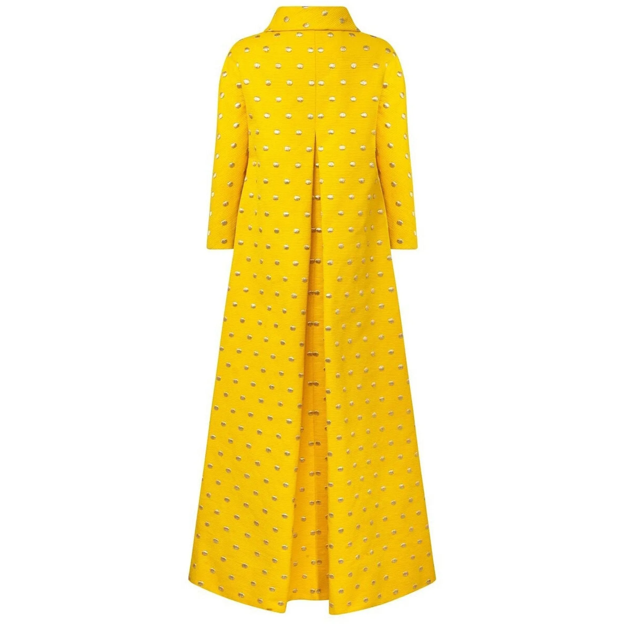 ARCHIVE - 1960s James Galanos Couture Yellow Silk and Gold Embroidered Overcoat