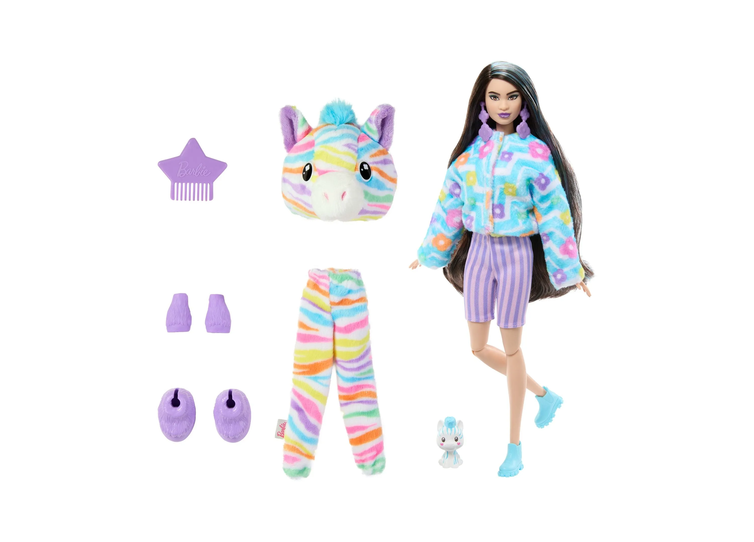 Barbie Cutie Reveal Zebra Doll Accessories, Color Dream Series with 10 Surprises