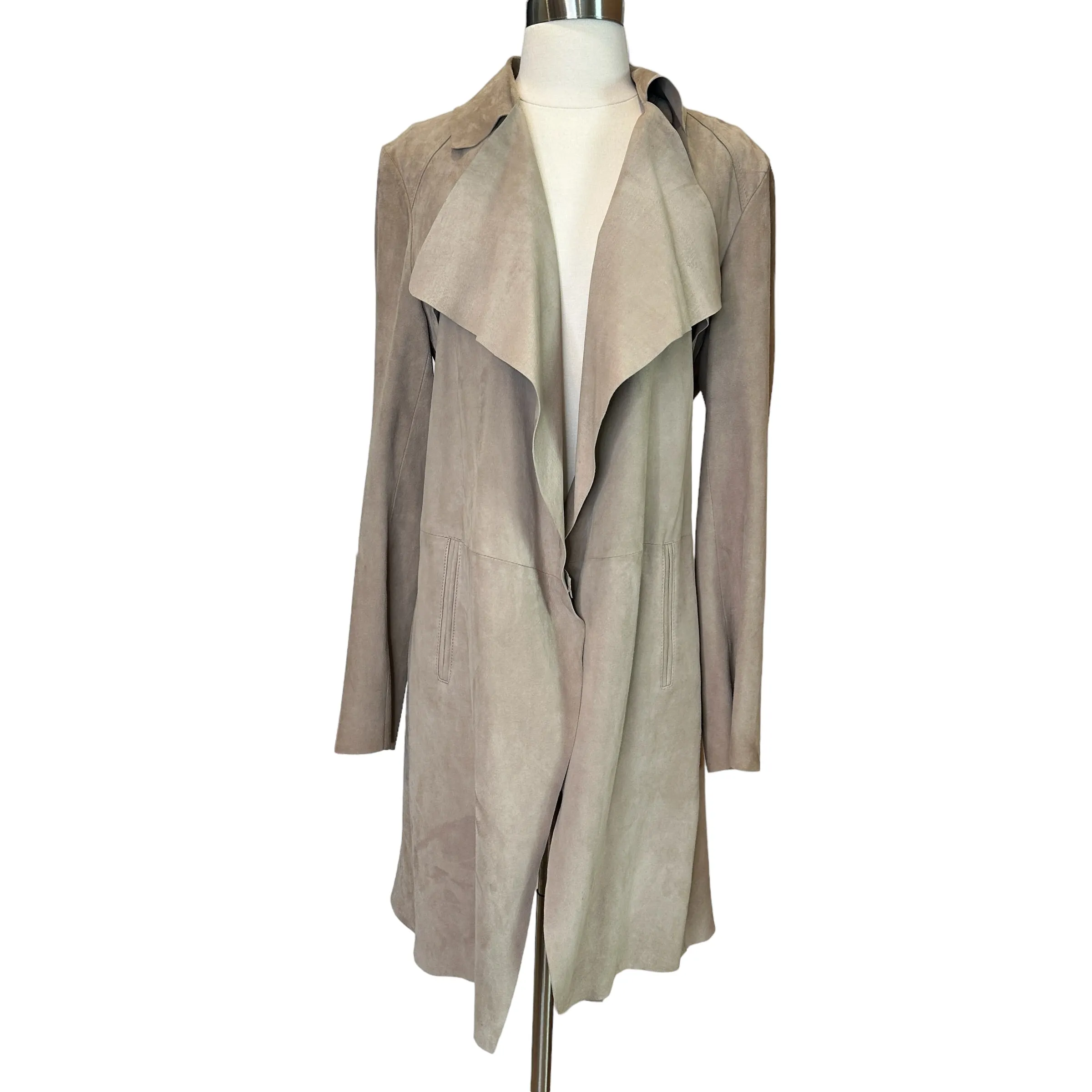 Beige Suede Coat - L