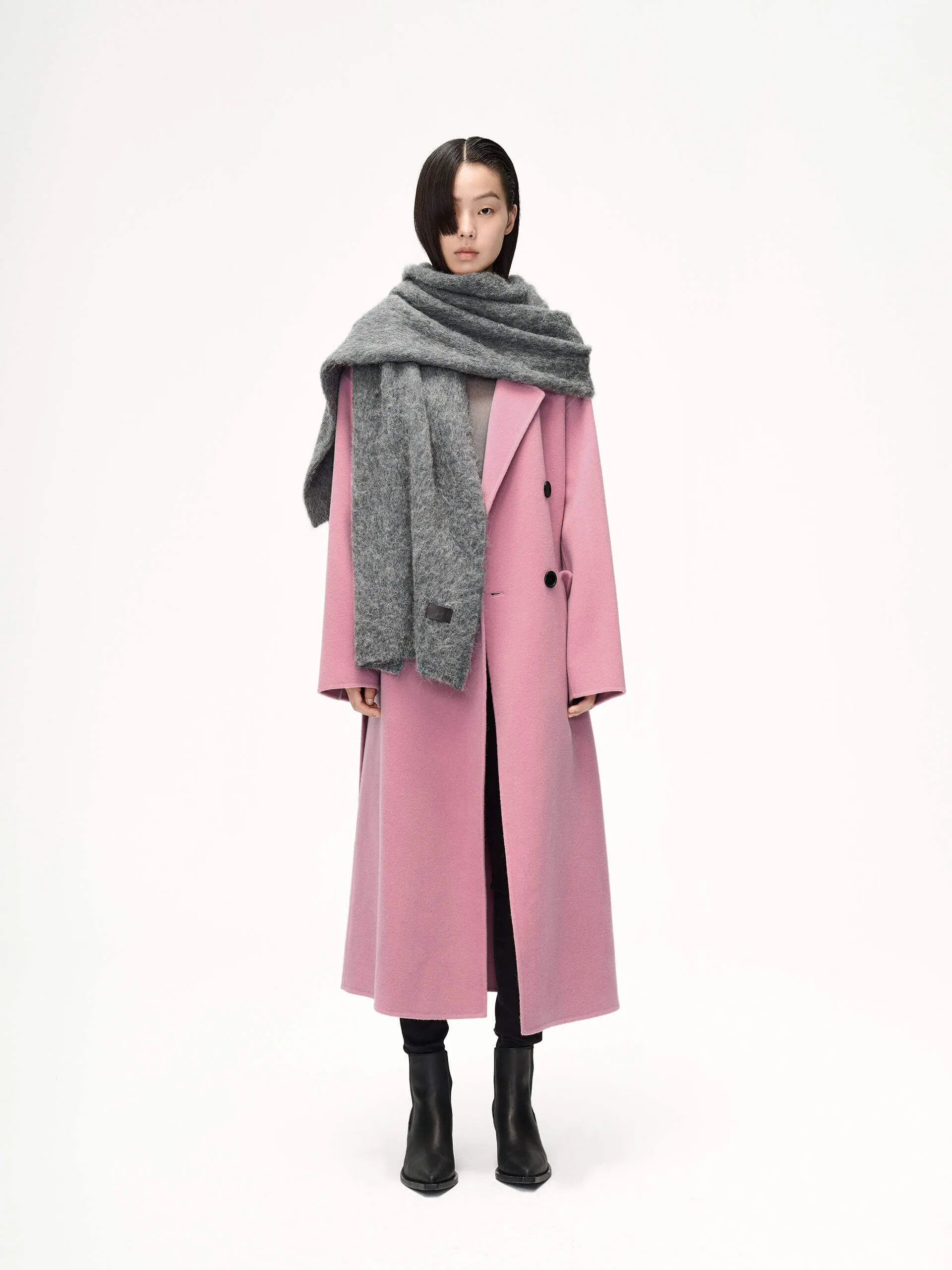 Belted Double Faced Wool Coat