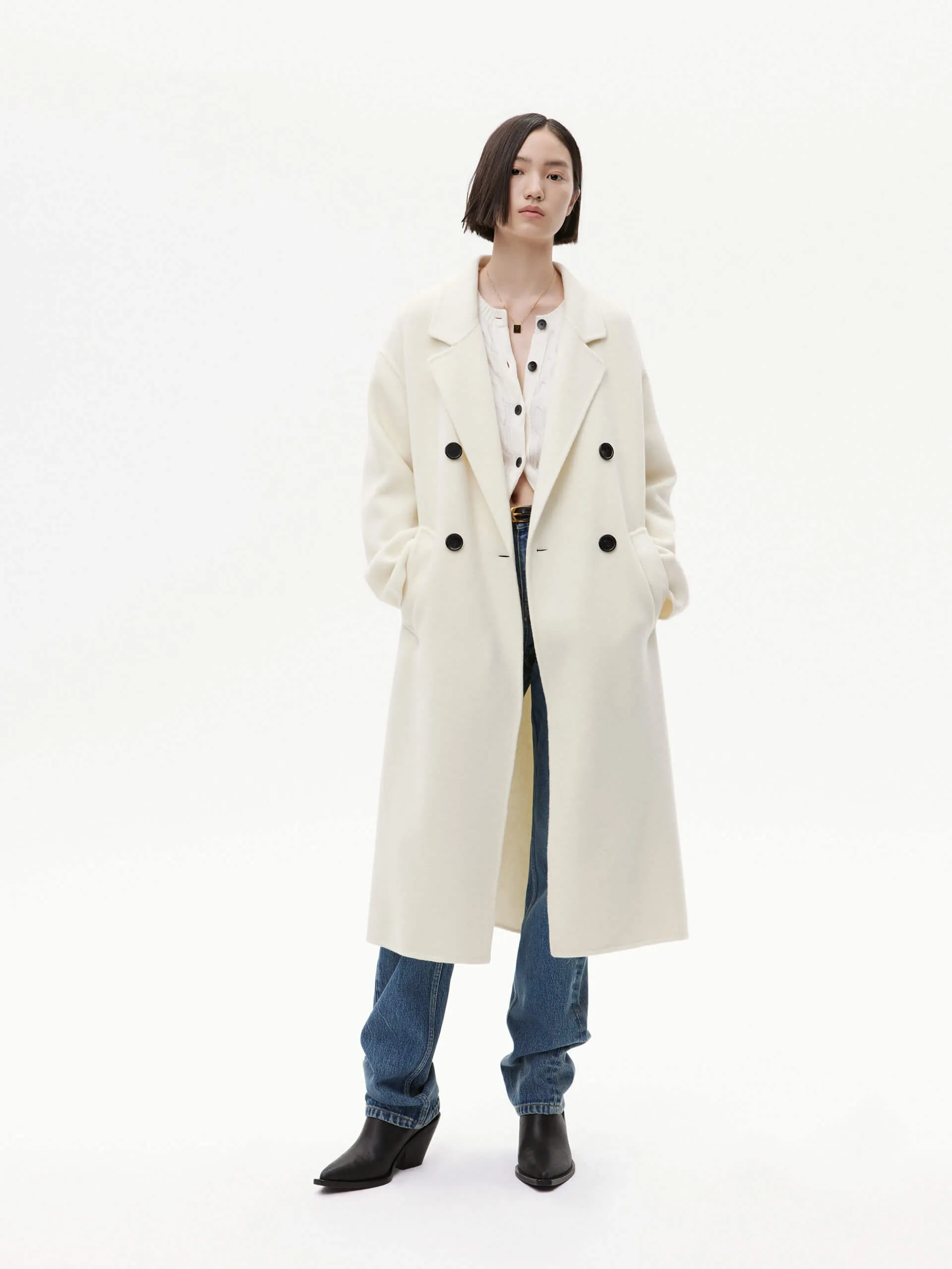 Belted Double Faced Wool Coat