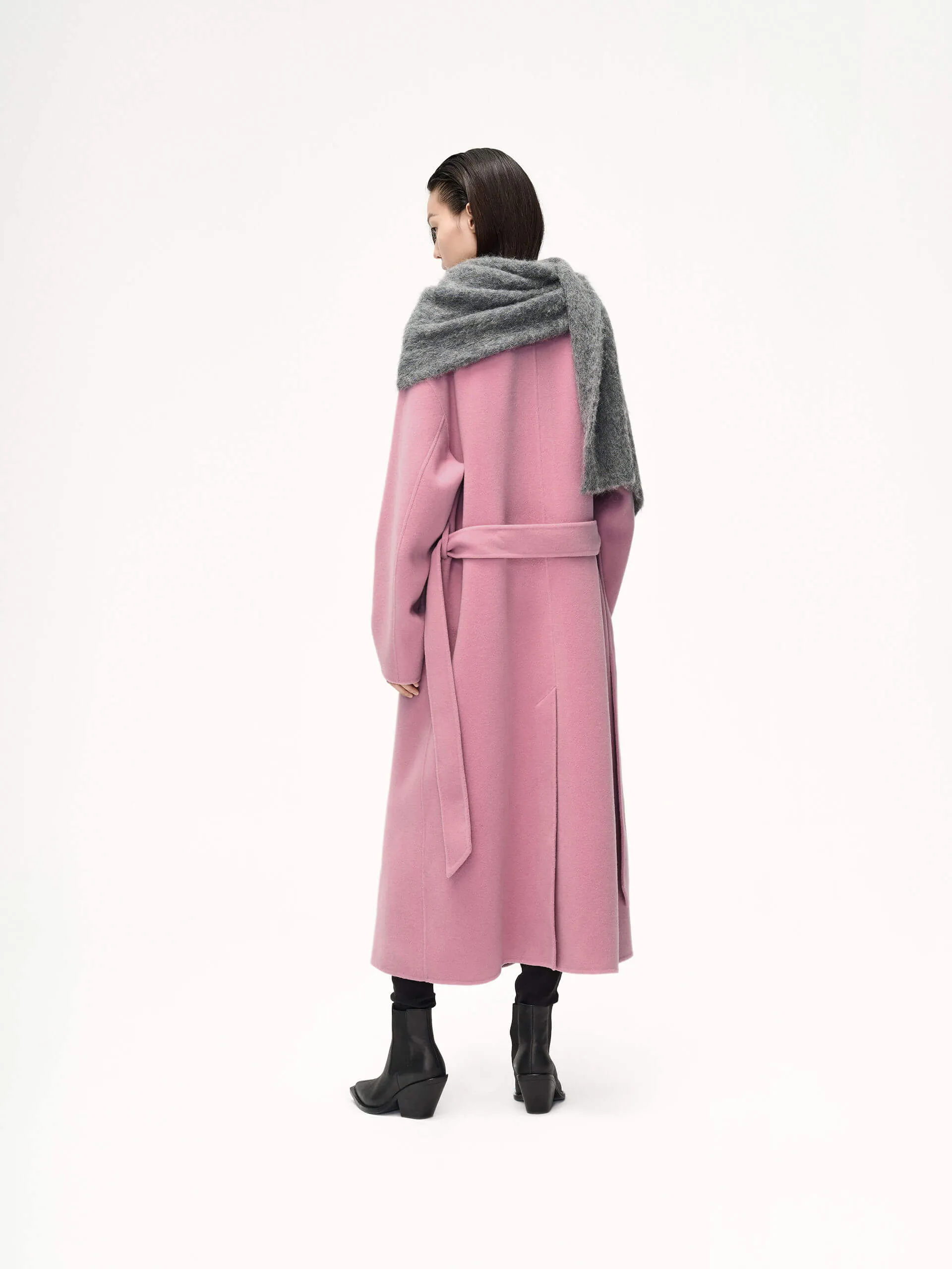 Belted Double Faced Wool Coat