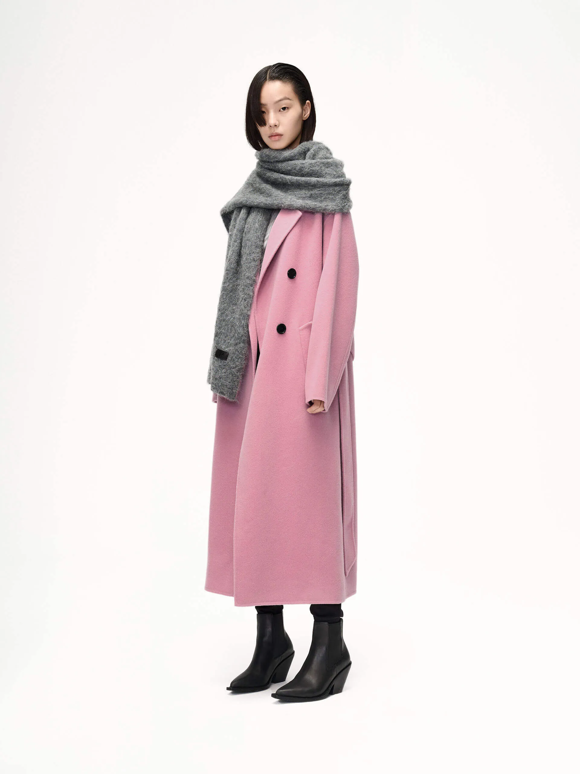 Belted Double Faced Wool Coat