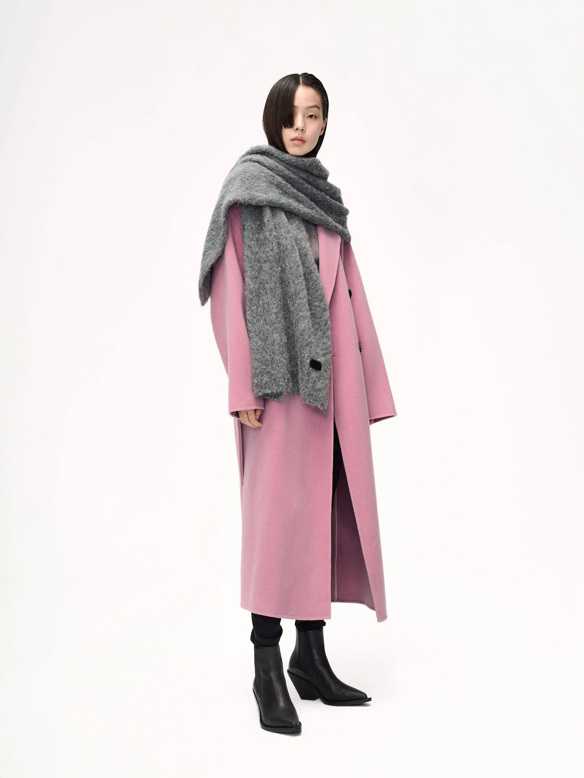 Belted Double Faced Wool Coat