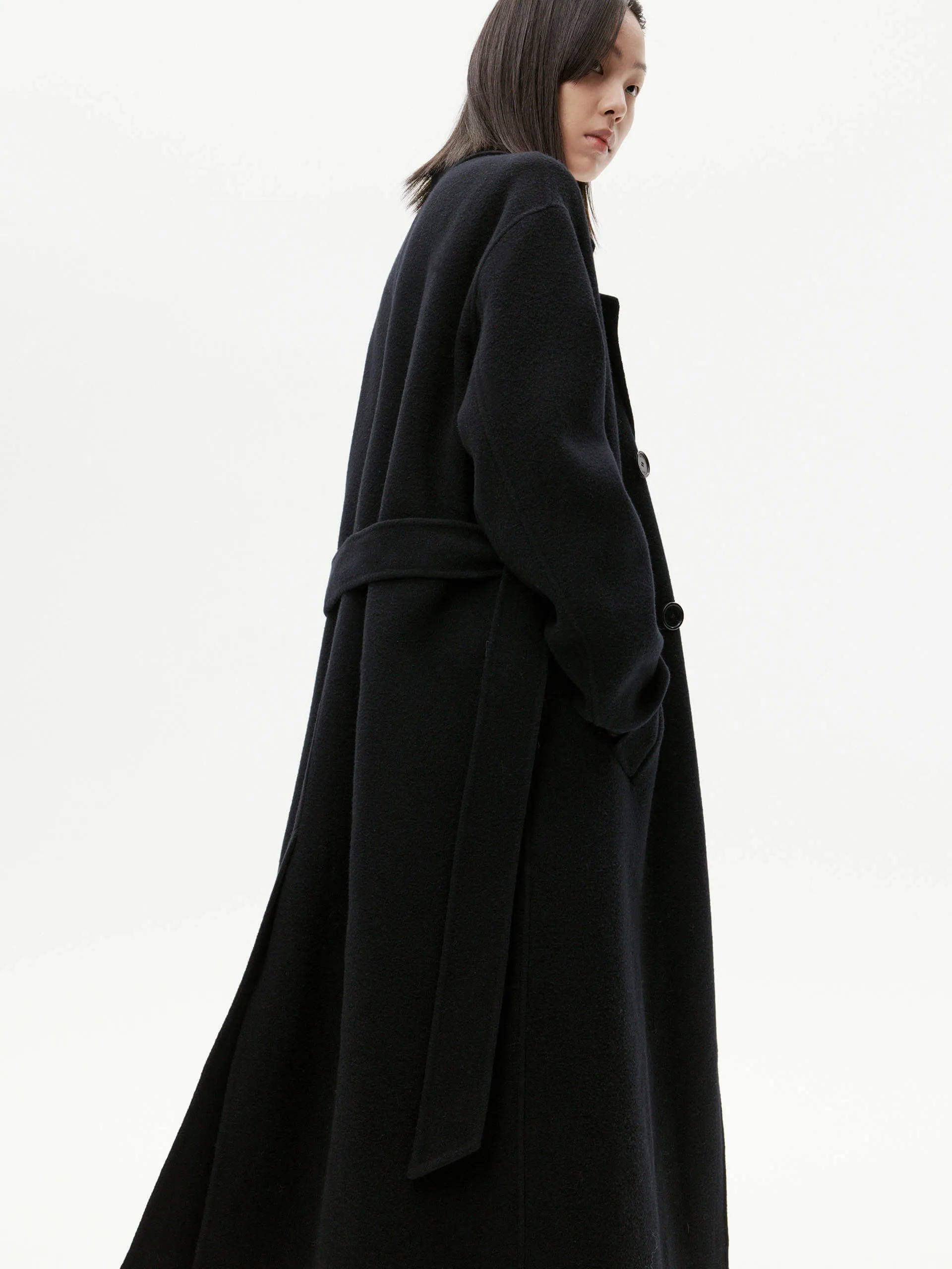 Belted Double Faced Wool Coat