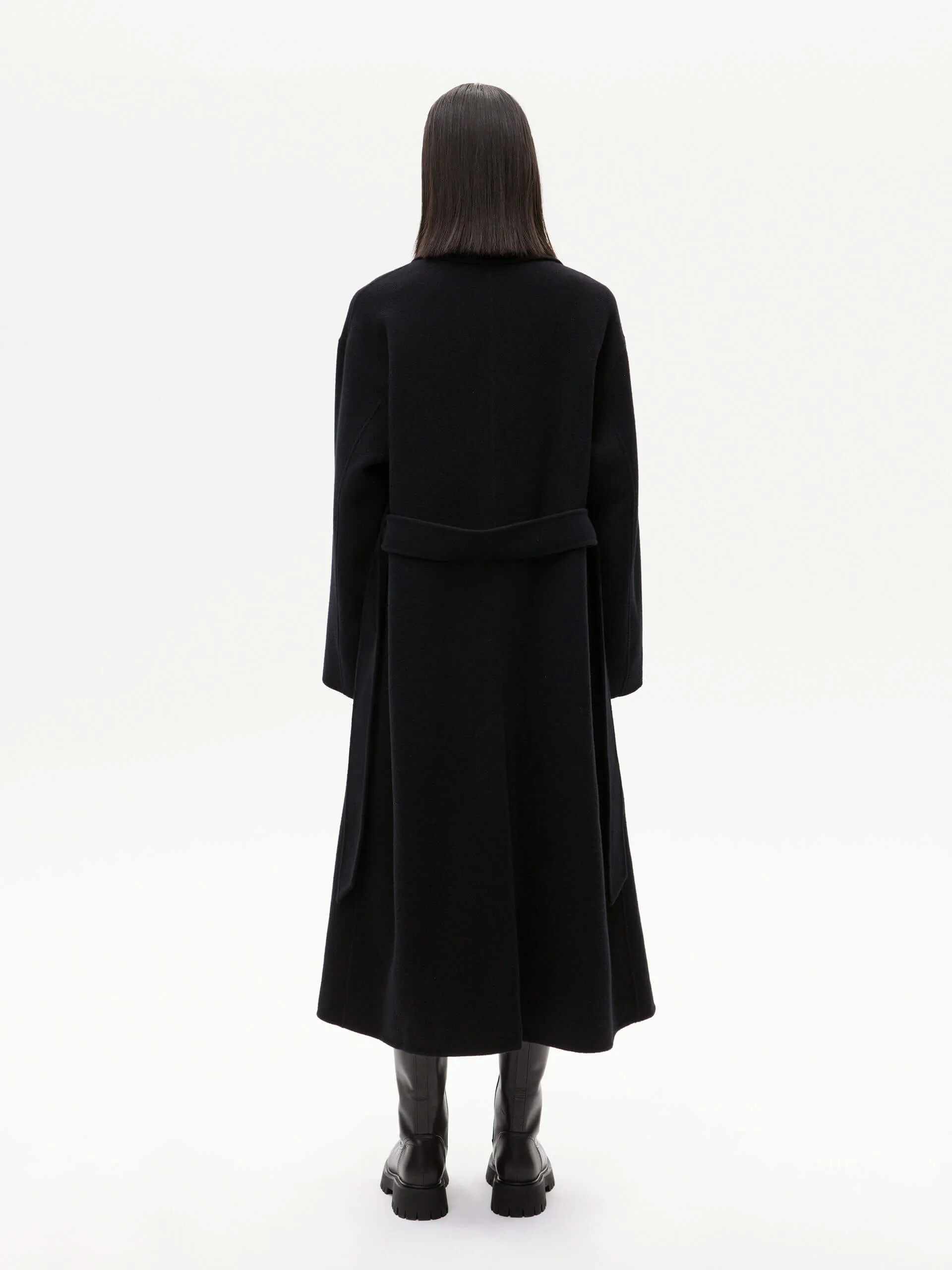 Belted Double Faced Wool Coat