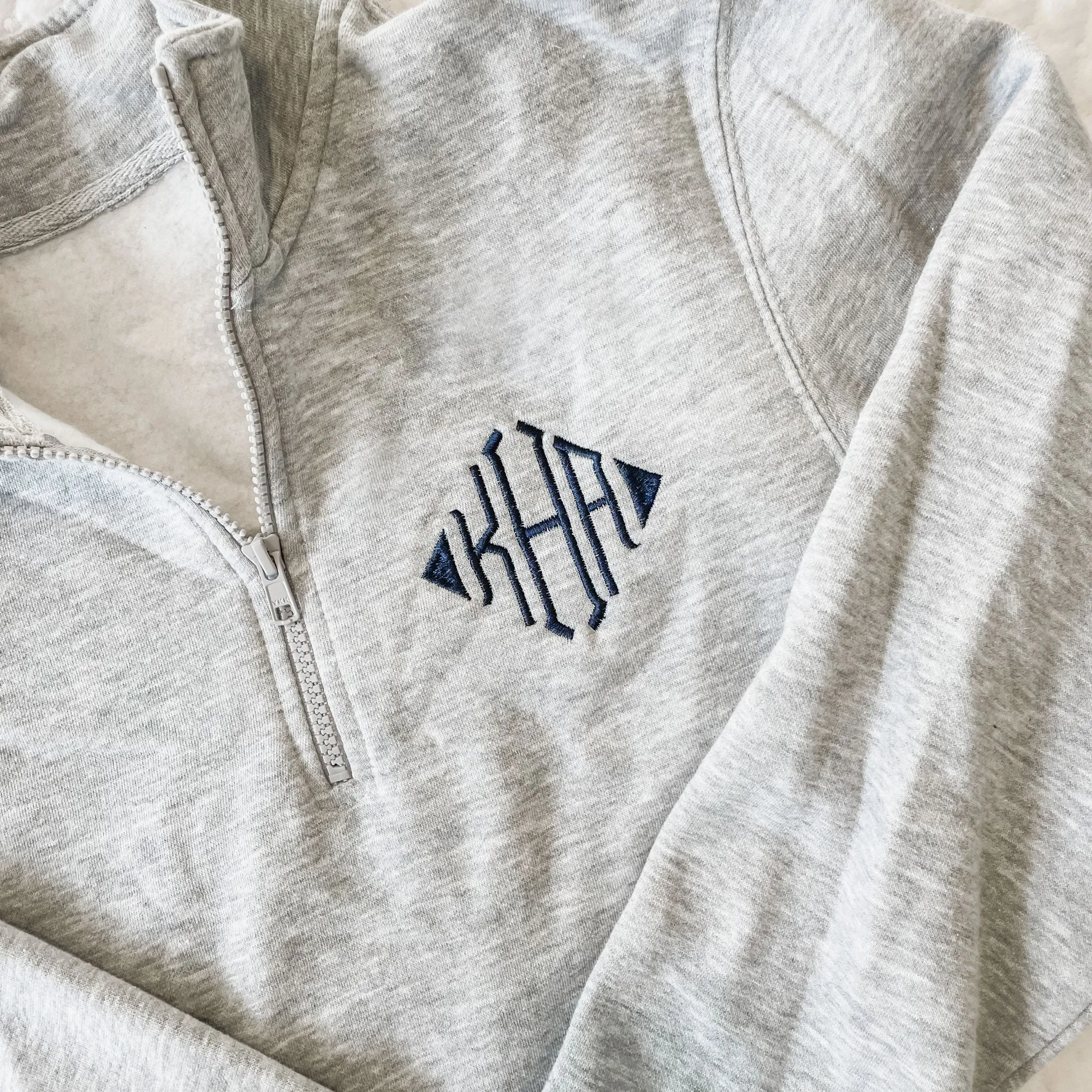 Bennett Monogram Quarter Zip Sweatshirt