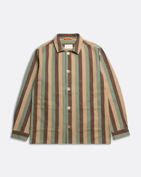 Bisset Jacket - Forest Green / Slate Brown Stripe