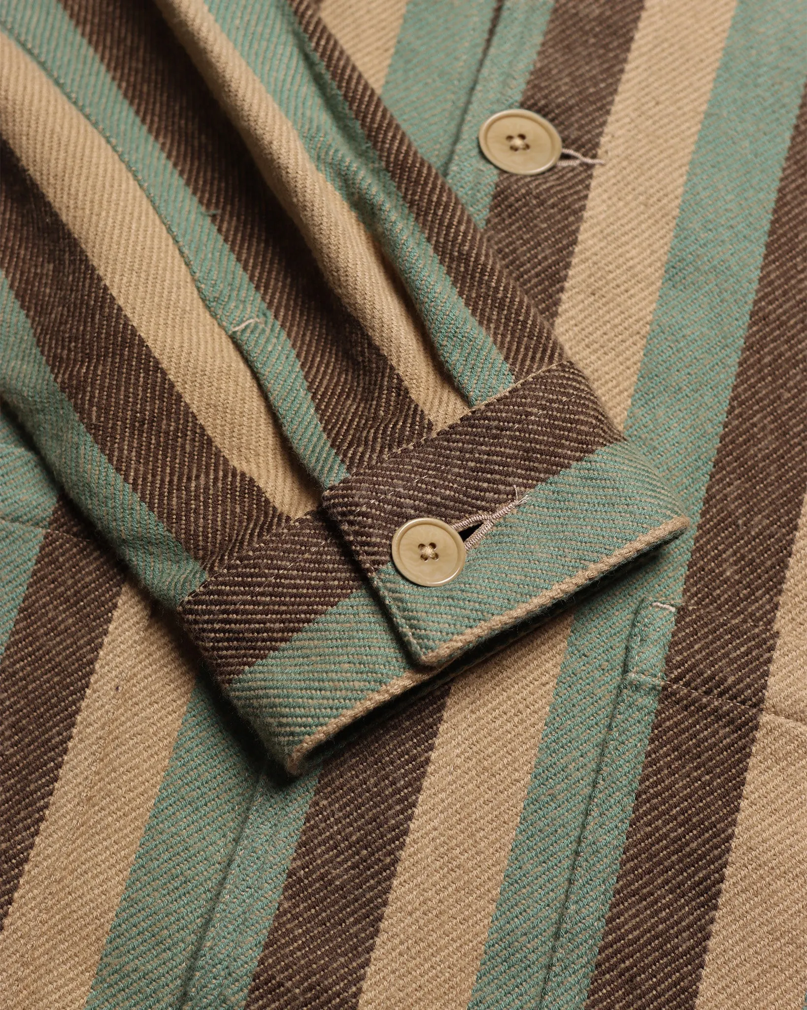 Bisset Jacket - Forest Green / Slate Brown Stripe