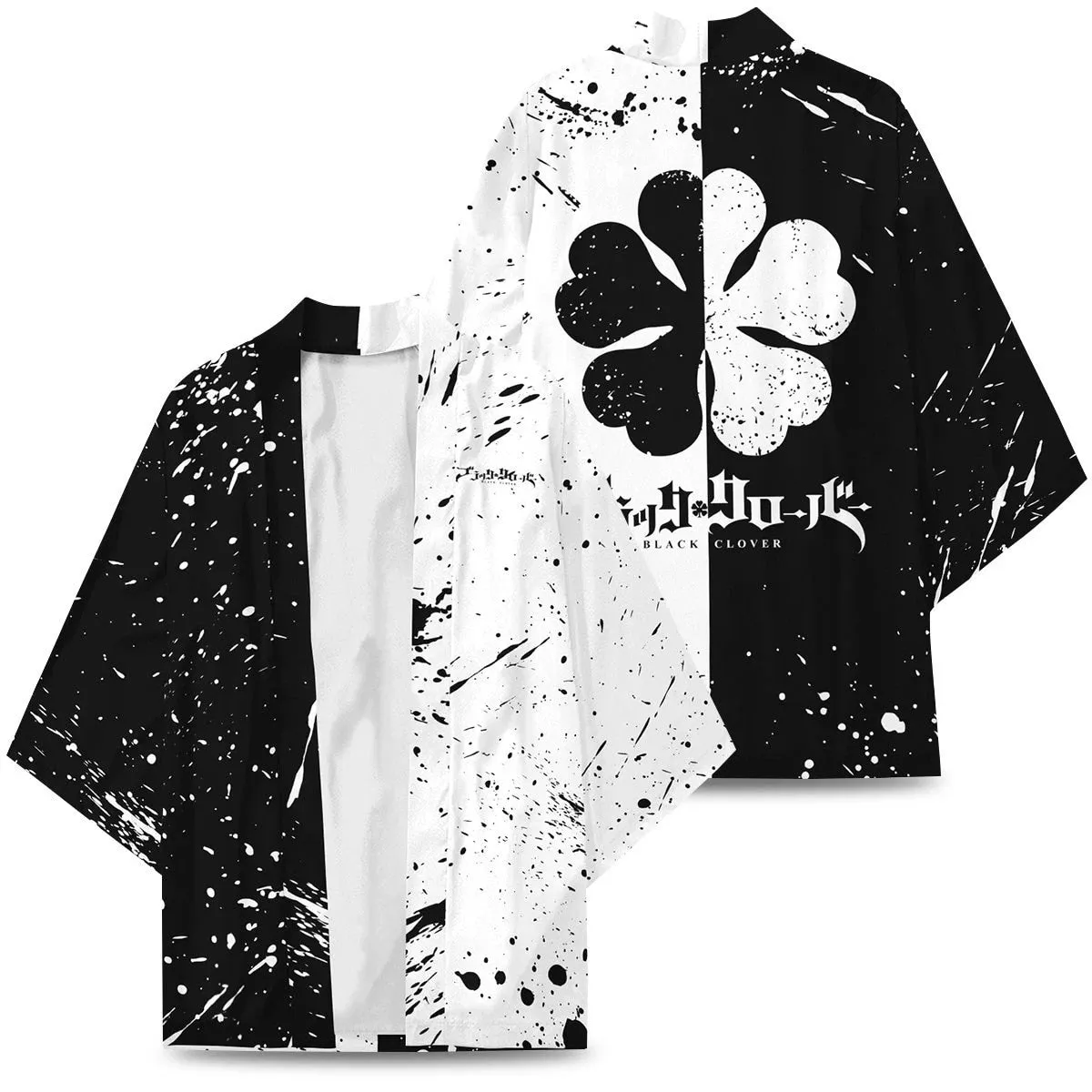 Black And White Kimono Coat Black Clover