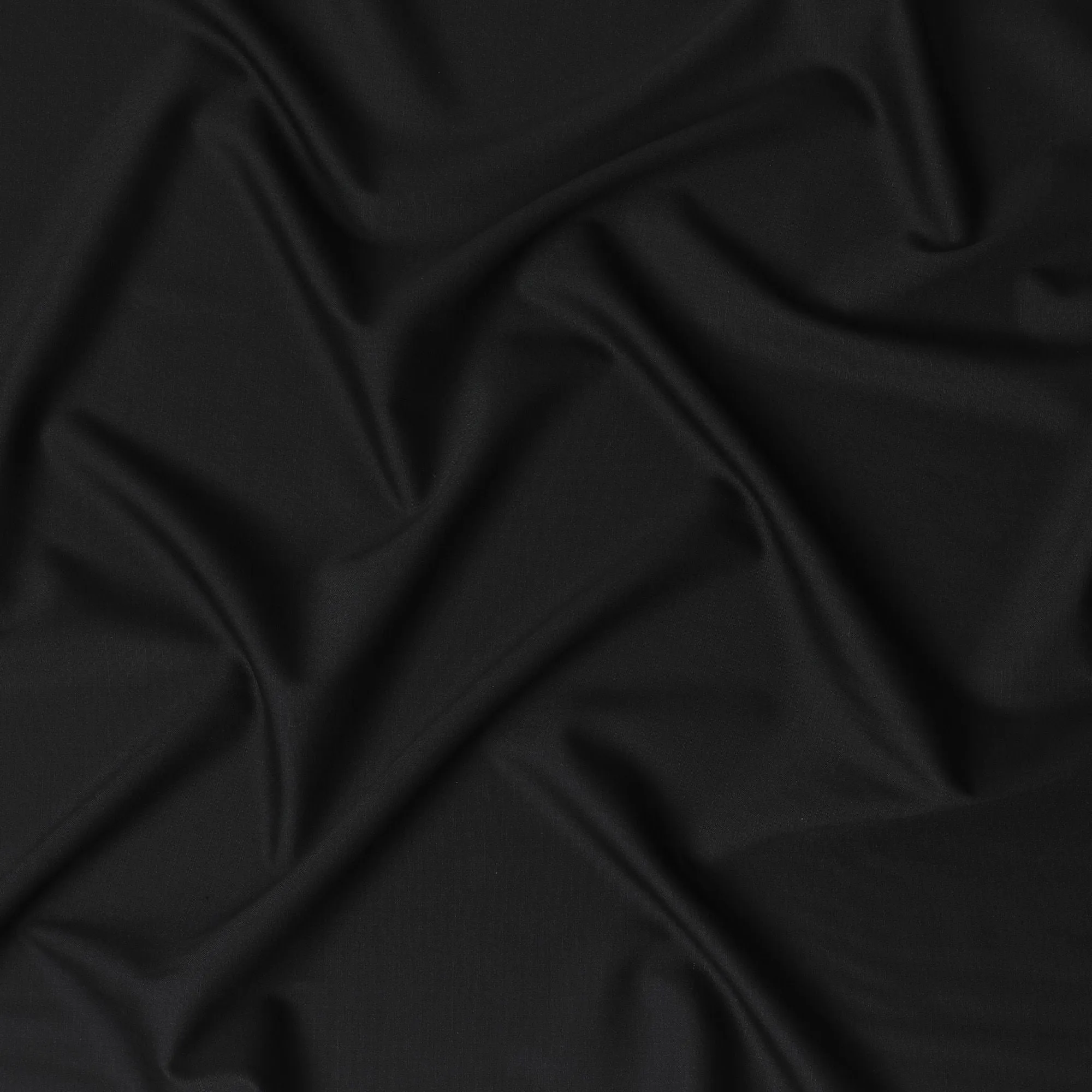 Black Plain Super 120's blended English wool suiting fabric-D17272