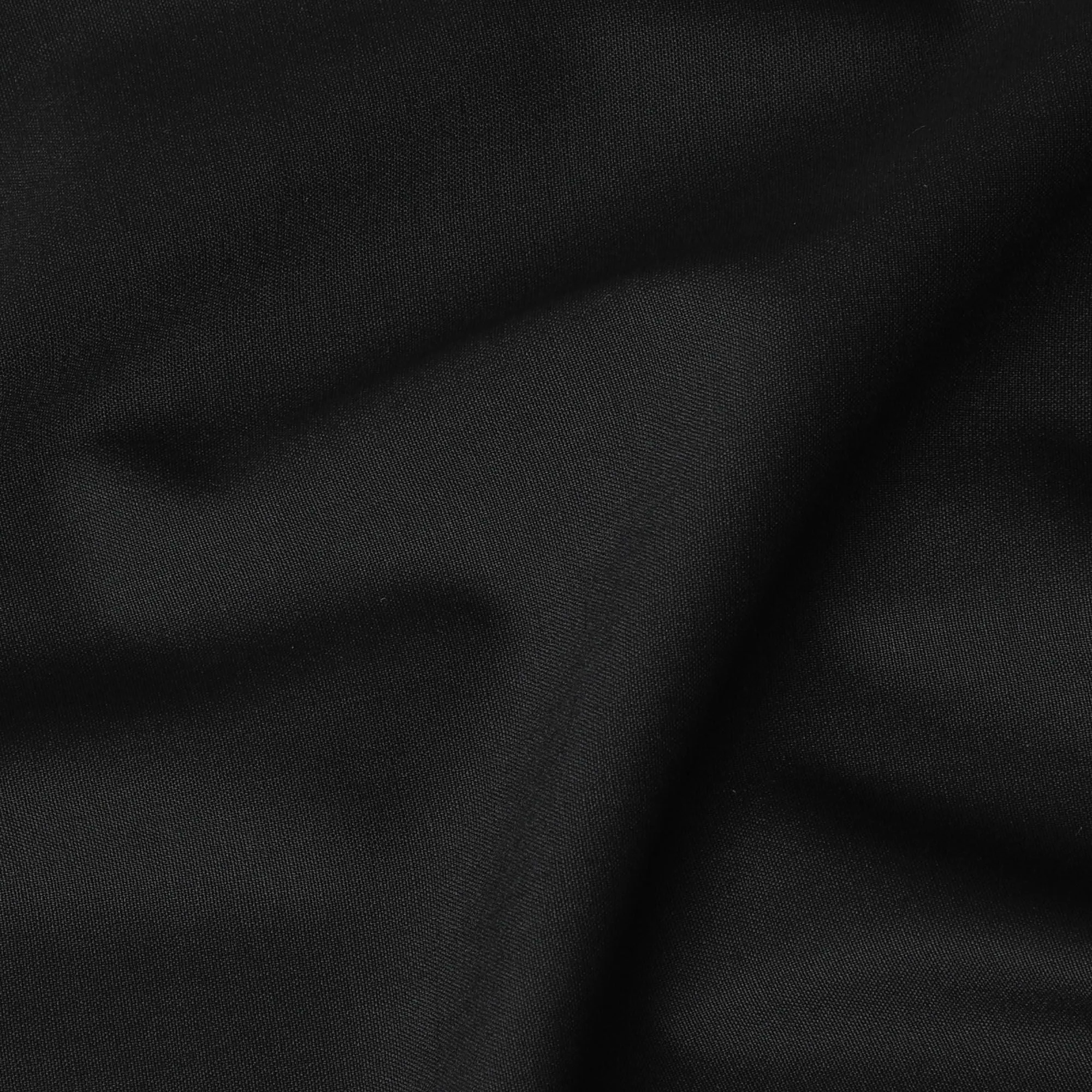 Black Plain Super 120's blended English wool suiting fabric-D17272