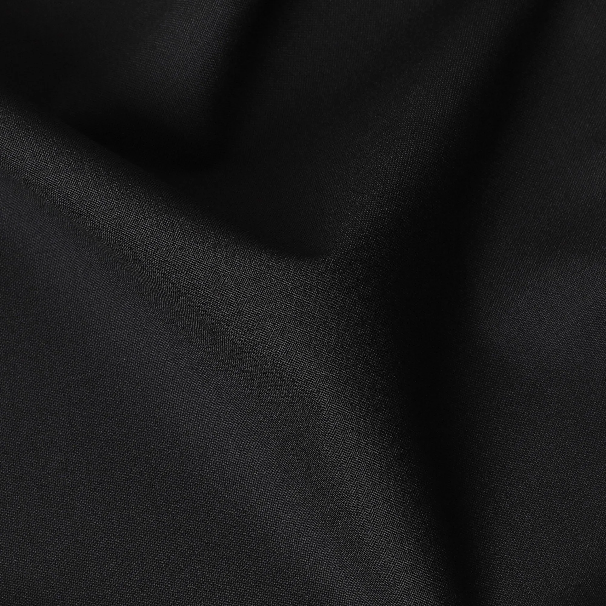 Black Plain Super fine English blended wool suiting fabric-D17270