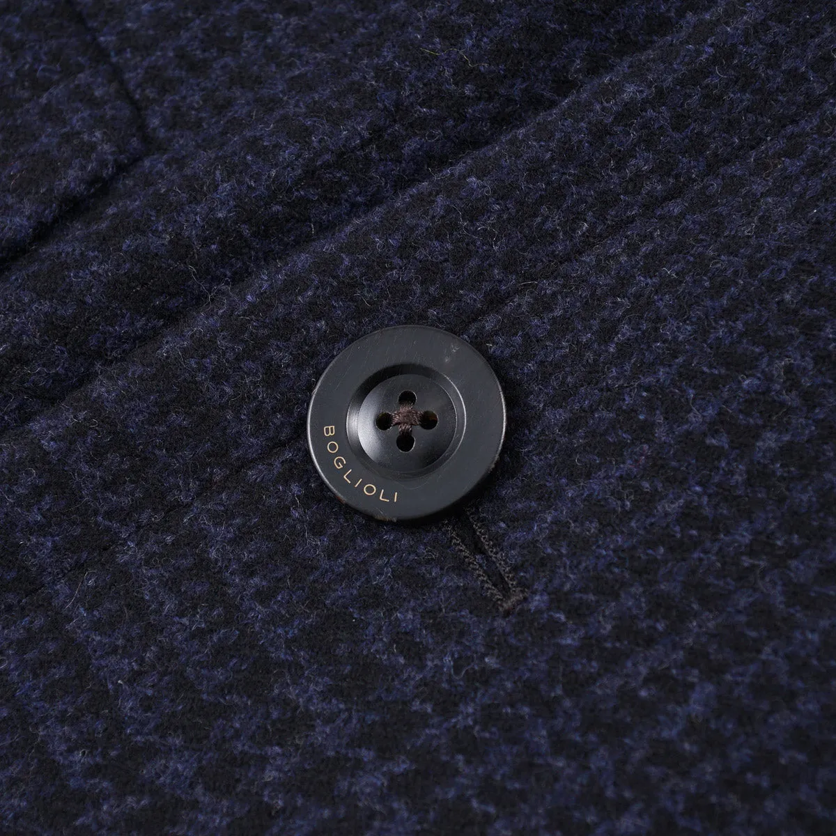 Boglioli Blue Check Wool-Cashmere Overcoat