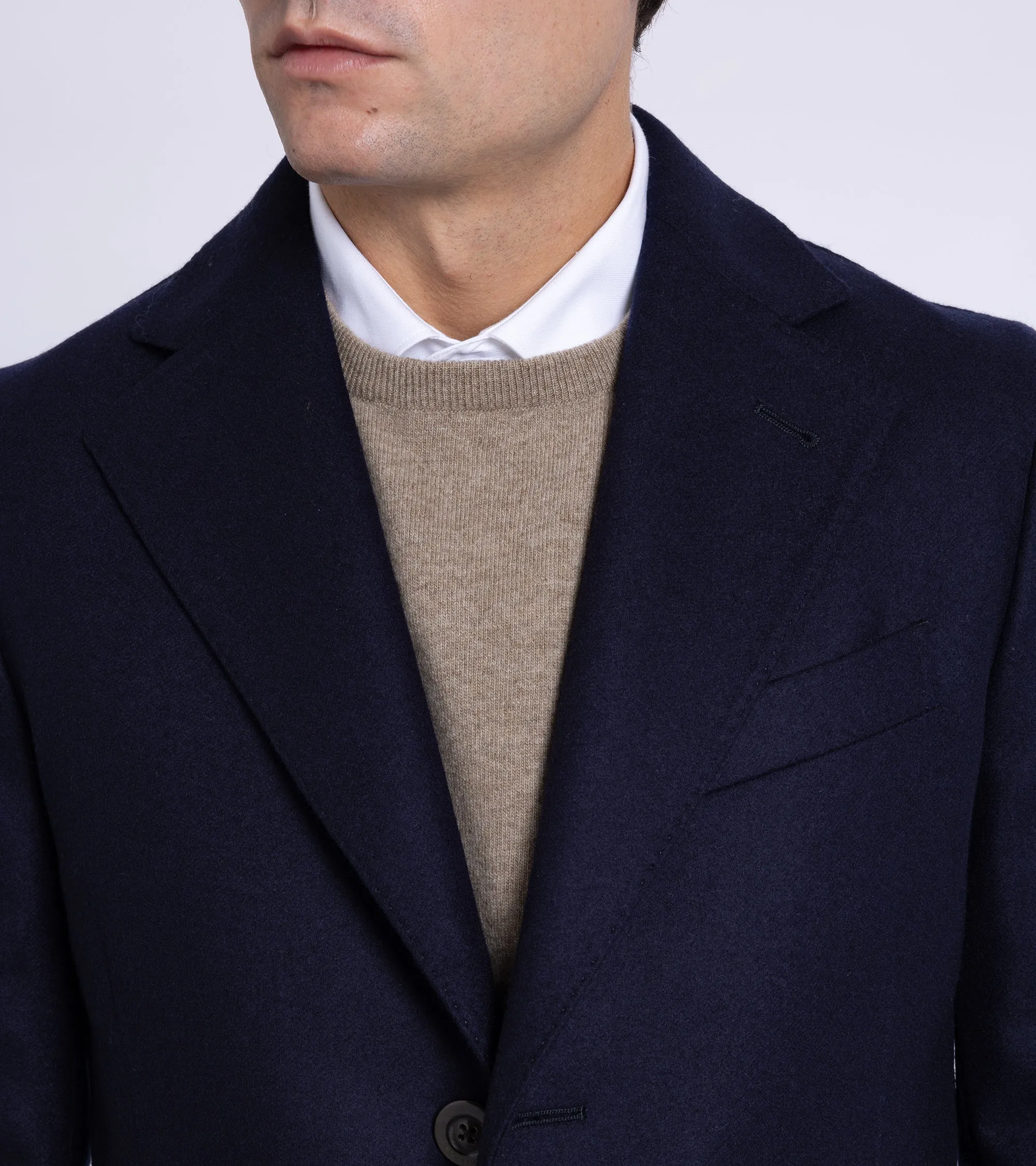 Boglioli Wool Overcoat: Navy