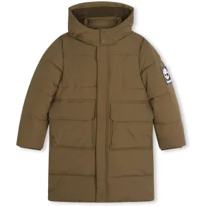 Boys Khaki Long Puffer Coat