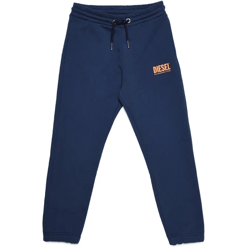 Boys Navy Orange Logo Joggers