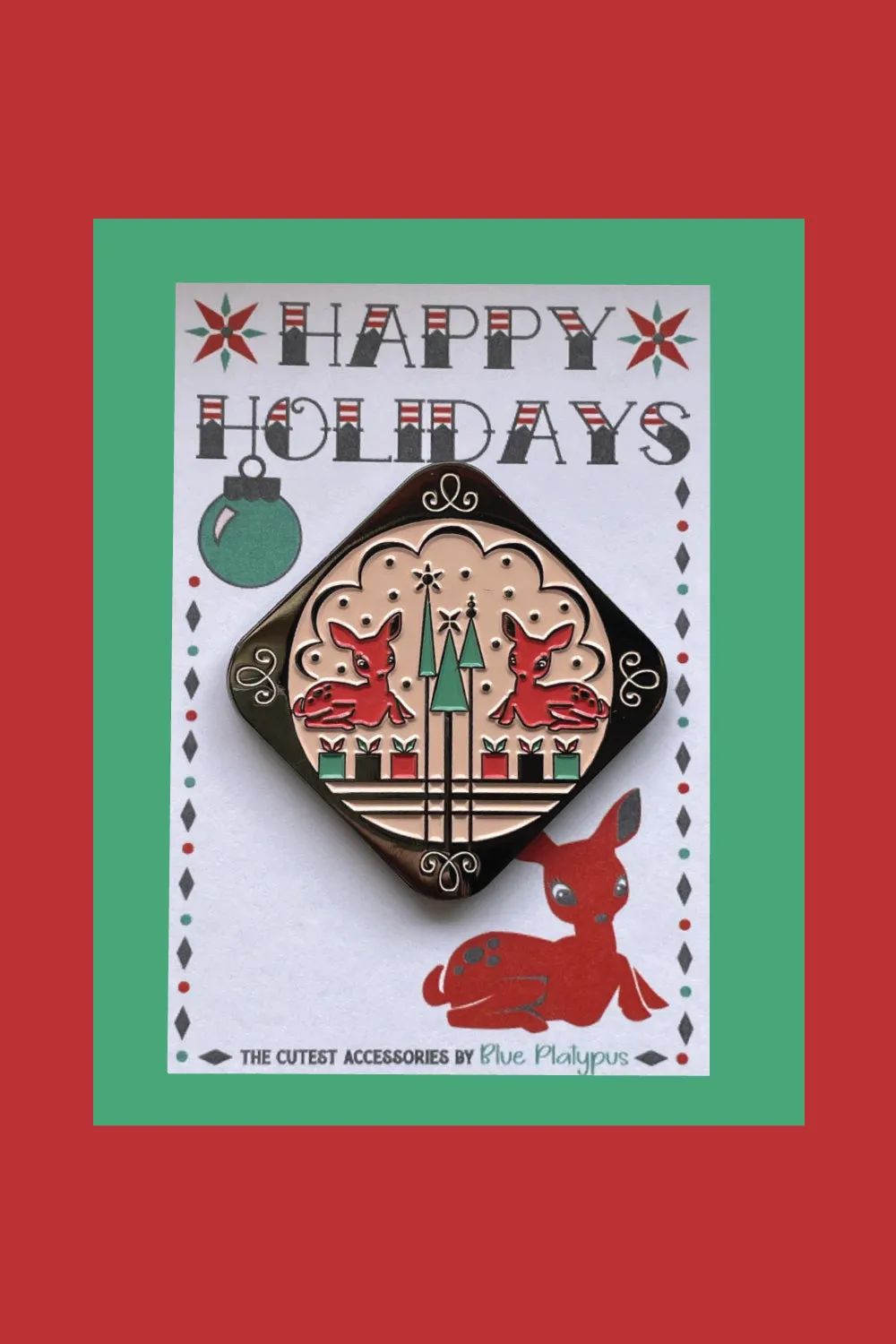 Bright Vintage Reindeer Enamel Pin