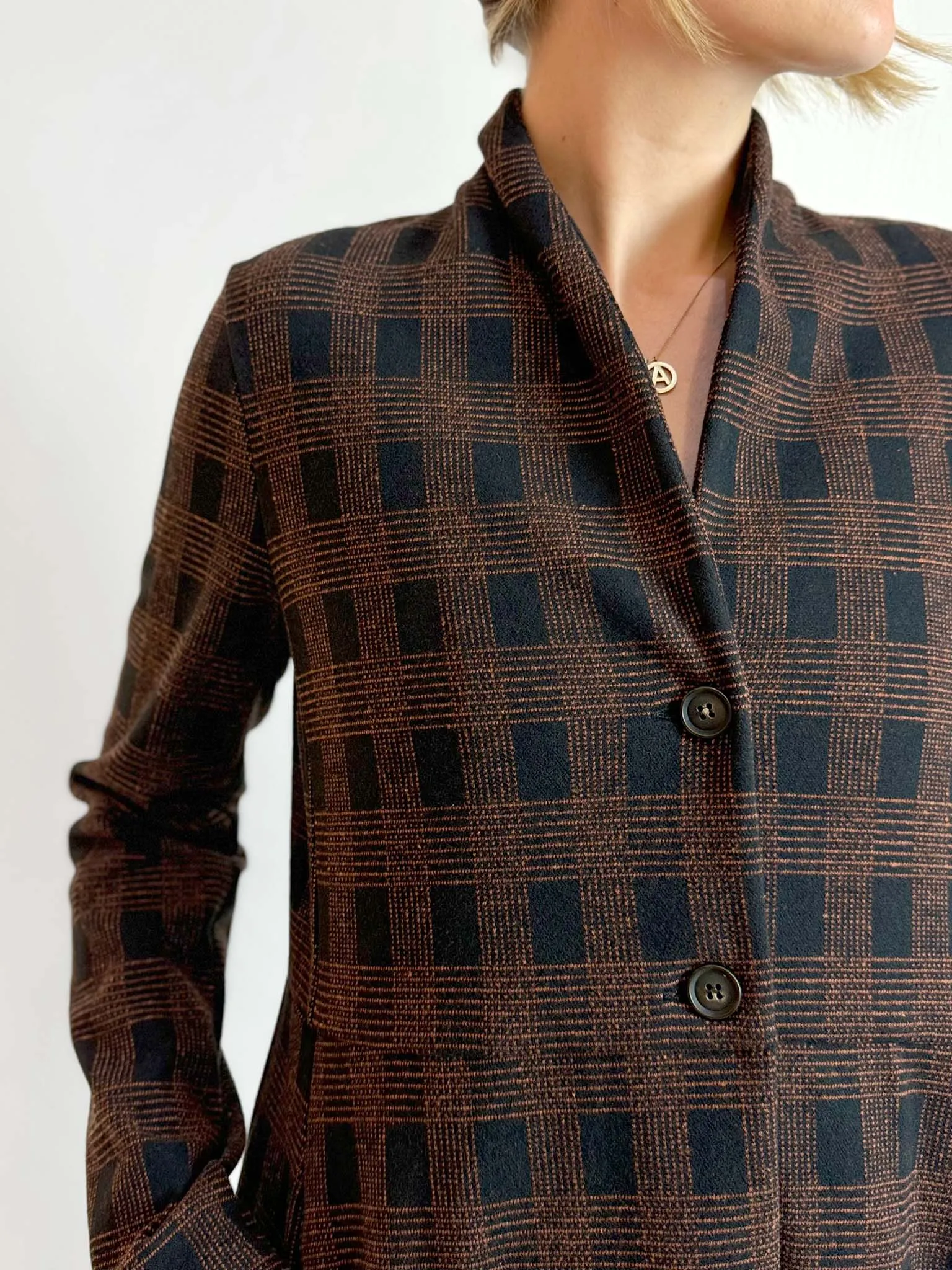 Brown Check Overcoat