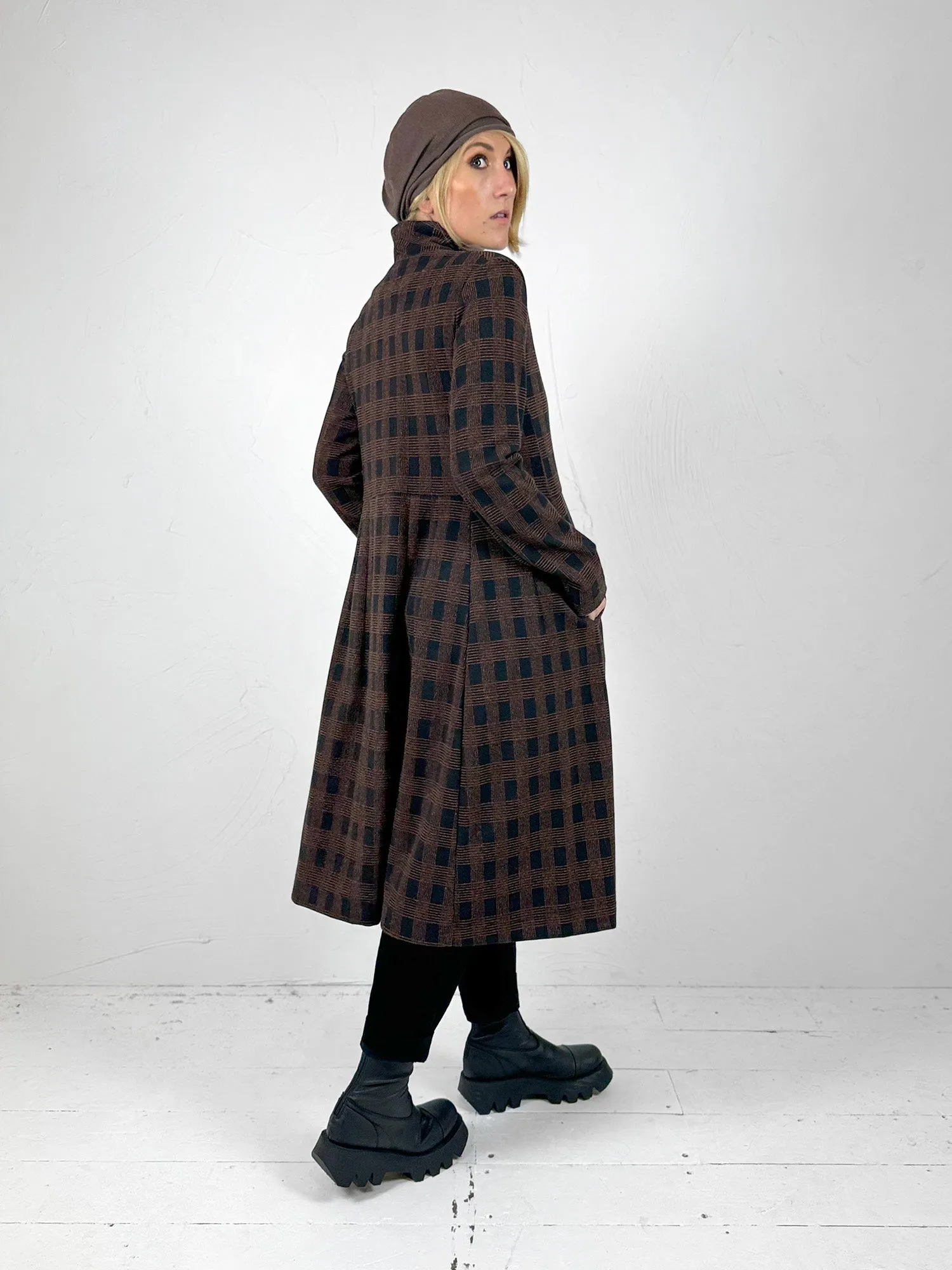 Brown Check Overcoat