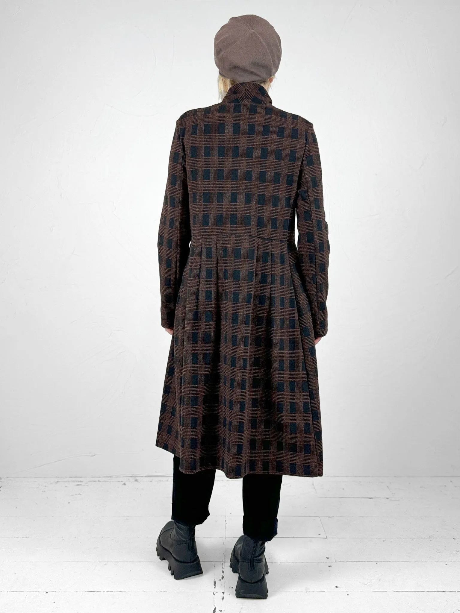 Brown Check Overcoat