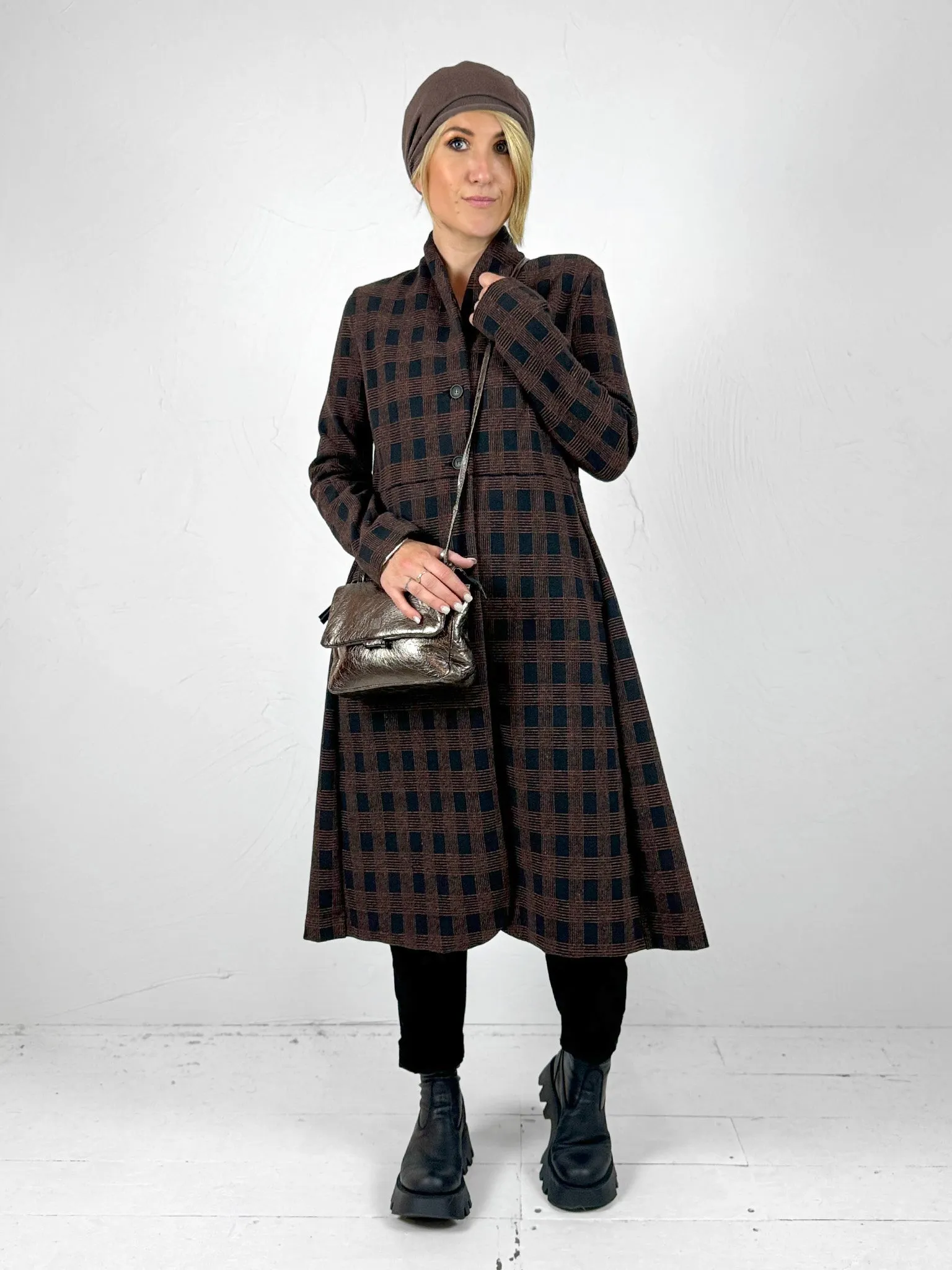 Brown Check Overcoat