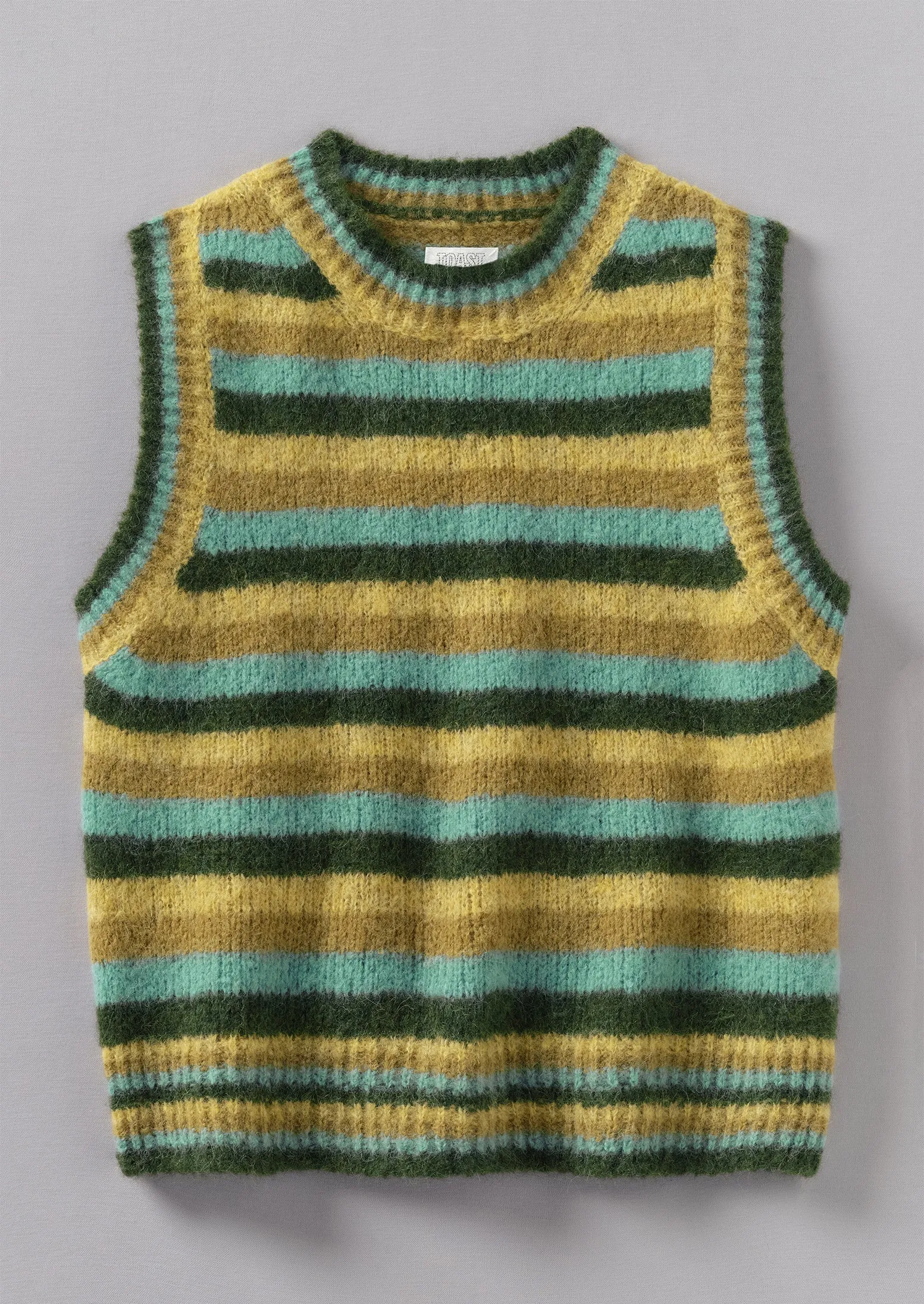 Brushed Alpaca Blend Stripe Tank | Olive Multi