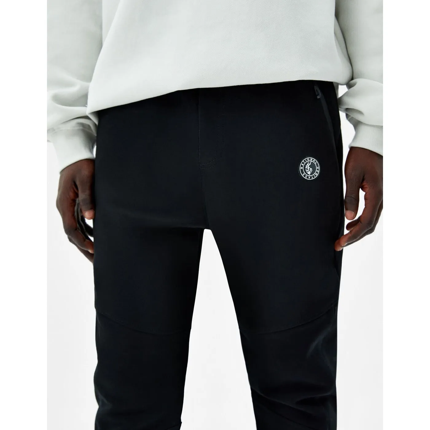 BSK Black Slim fit piqué joggers