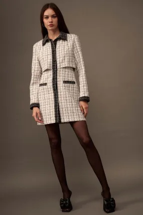 Call Me Coco Tweed Layered-Look Suit Dress