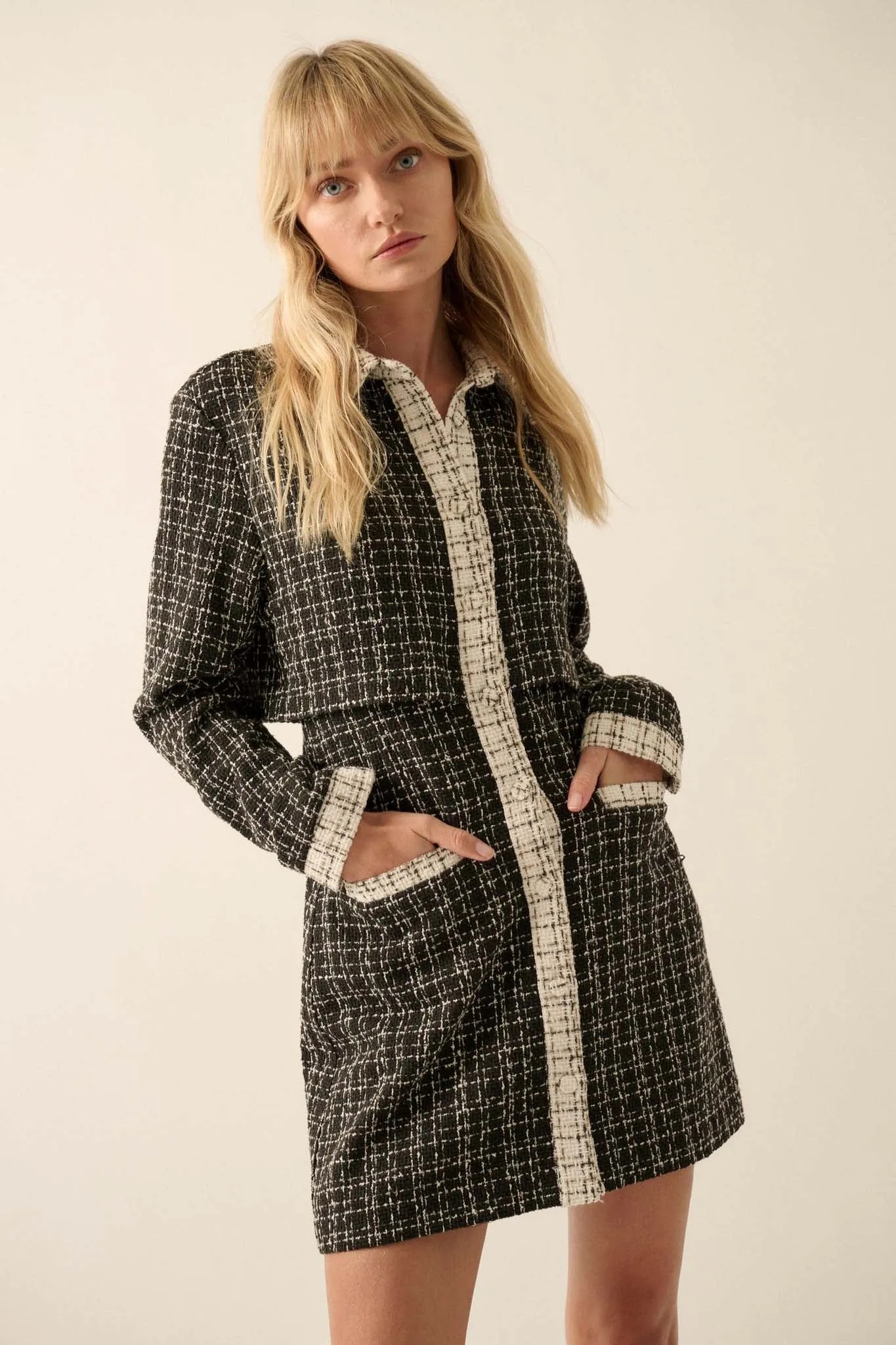 Call Me Coco Tweed Layered-Look Suit Dress