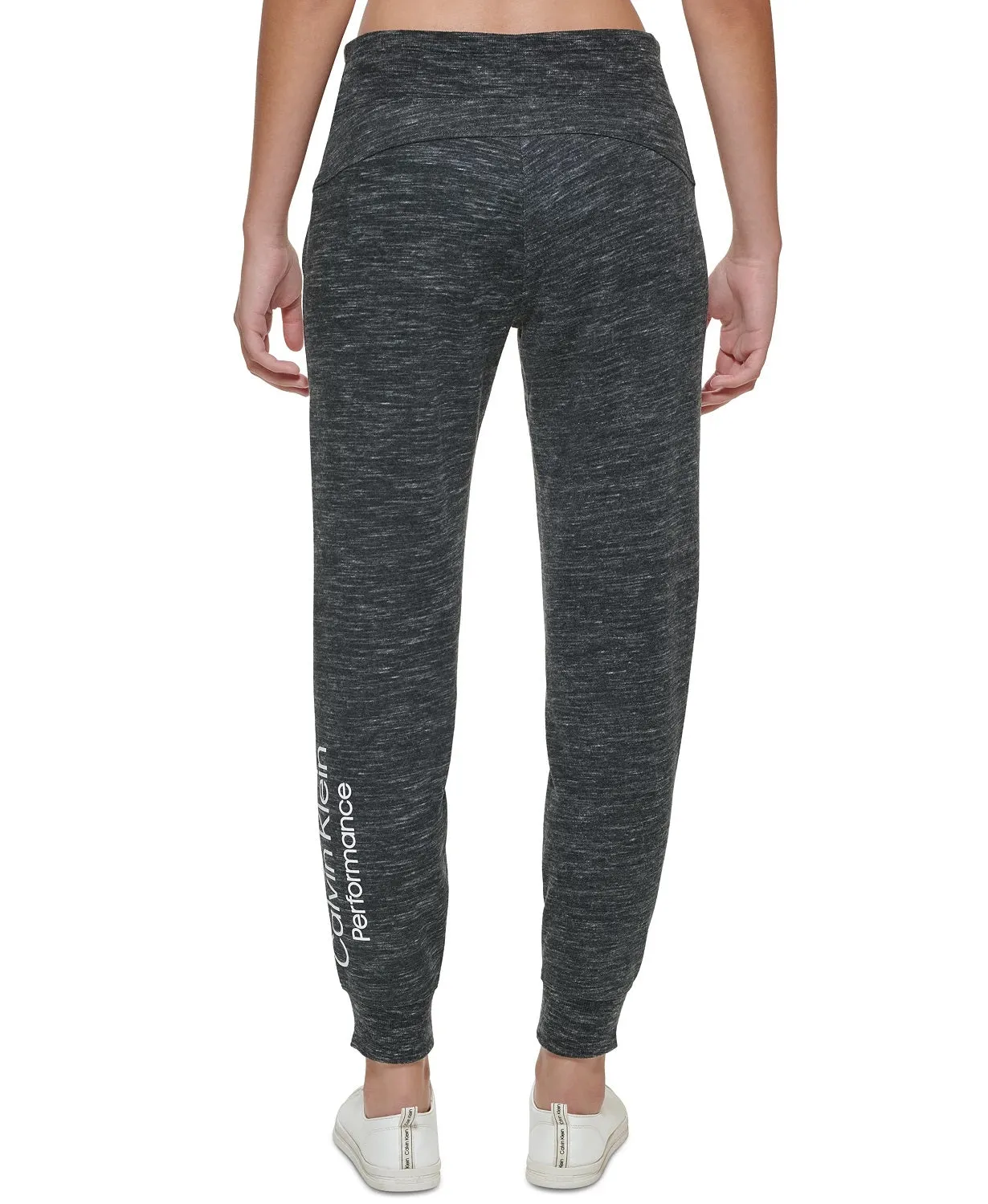 Calvin Klein Performance Women's Logo Rib-Trim Jogger Pants, Heather, M