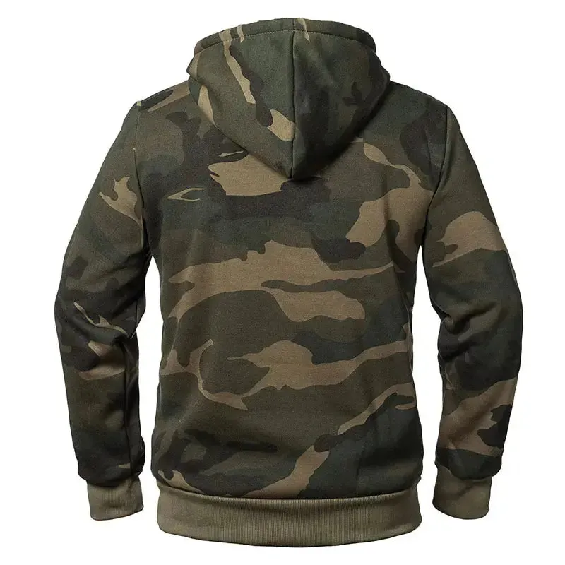 Camouflage Hoodies Men's Fashion Sweatshirt Male Camo Hooded Hip Autumn Winter Hoodie Men's Fleece Outwear Coats US/EUR Size