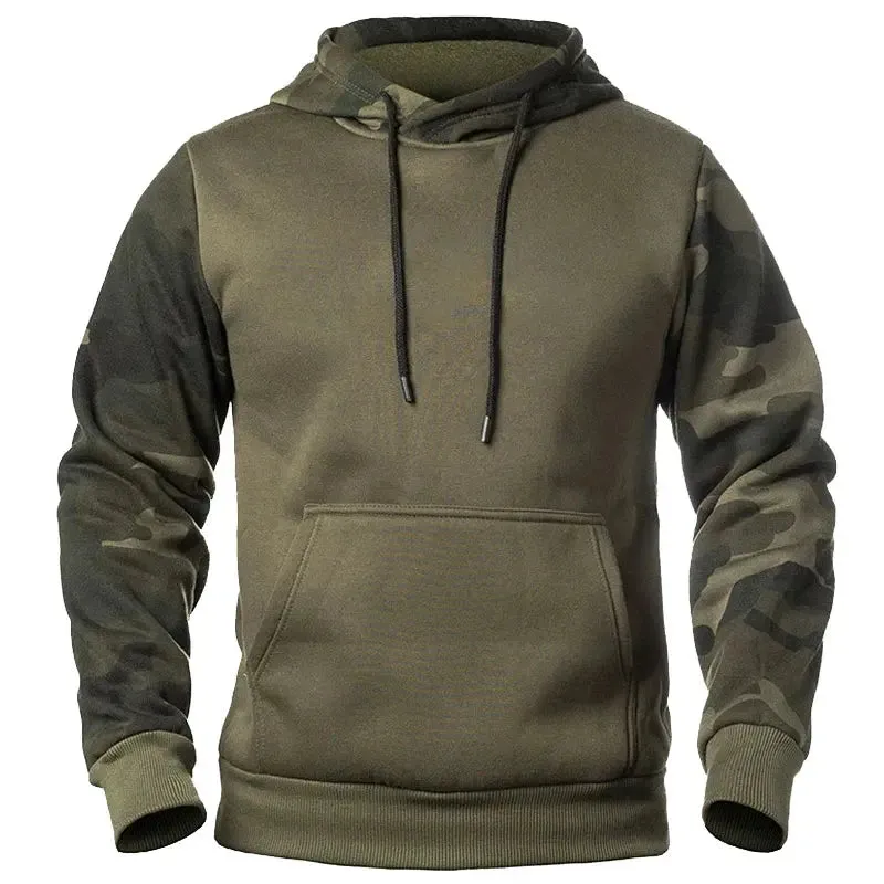 Camouflage Hoodies Men's Fashion Sweatshirt Male Camo Hooded Hip Autumn Winter Hoodie Men's Fleece Outwear Coats US/EUR Size