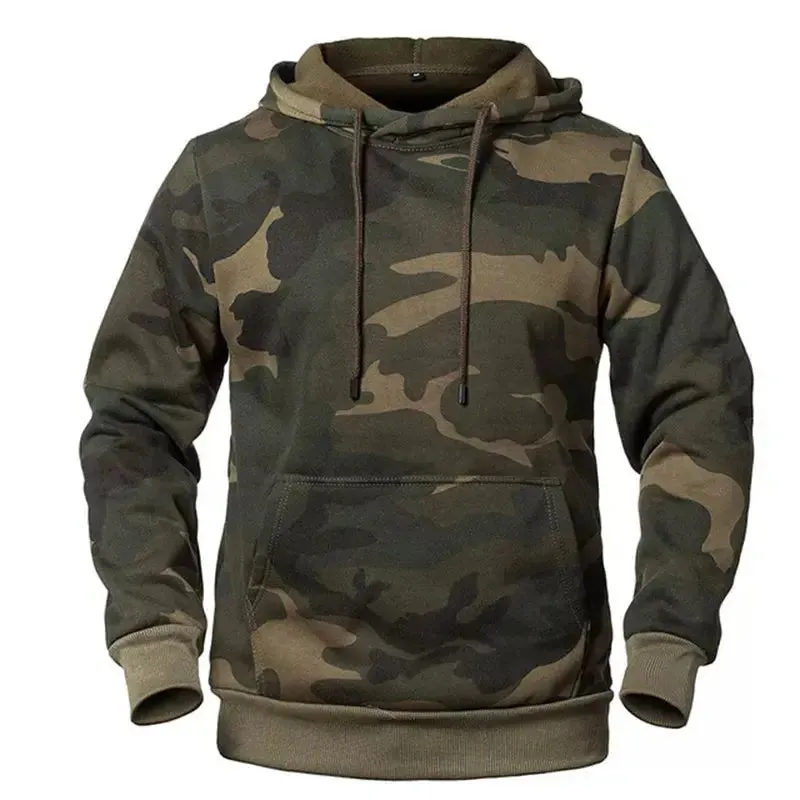 Camouflage Hoodies Men's Fashion Sweatshirt Male Camo Hooded Hip Autumn Winter Hoodie Men's Fleece Outwear Coats US/EUR Size