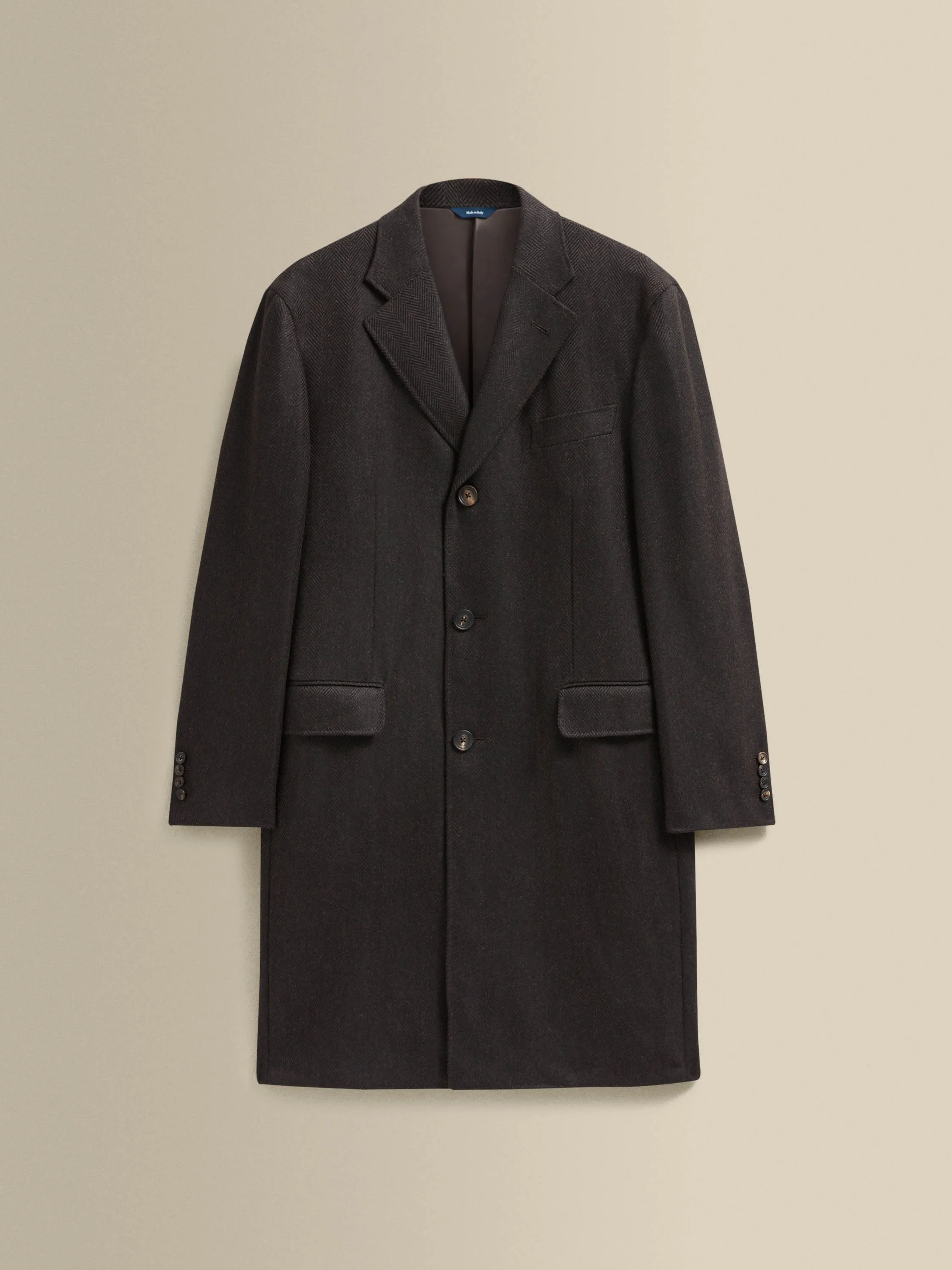 Cashmere Unstructured Single Breasted Overcoat