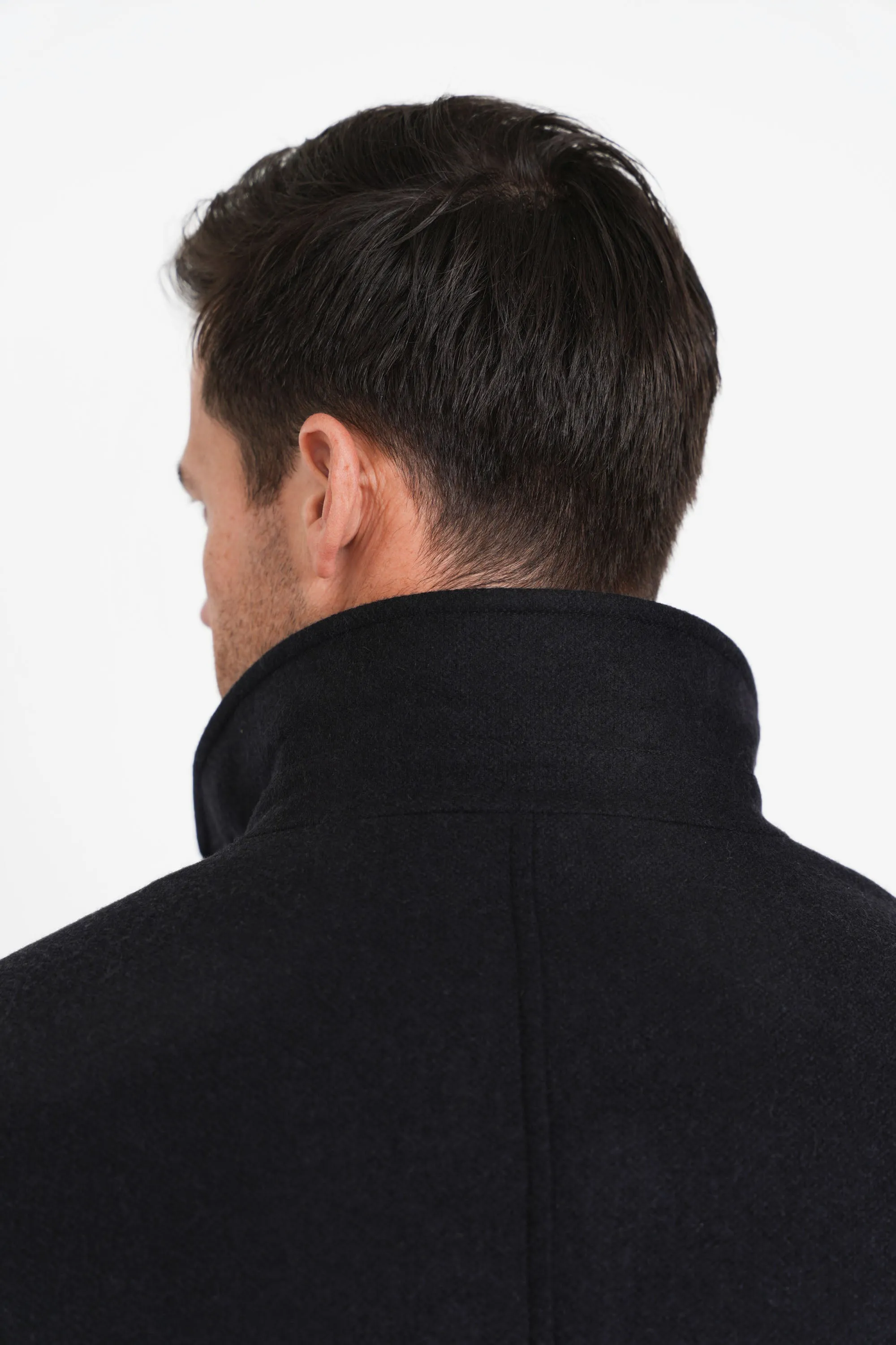 Cashmere Wool ¾ Length, Black