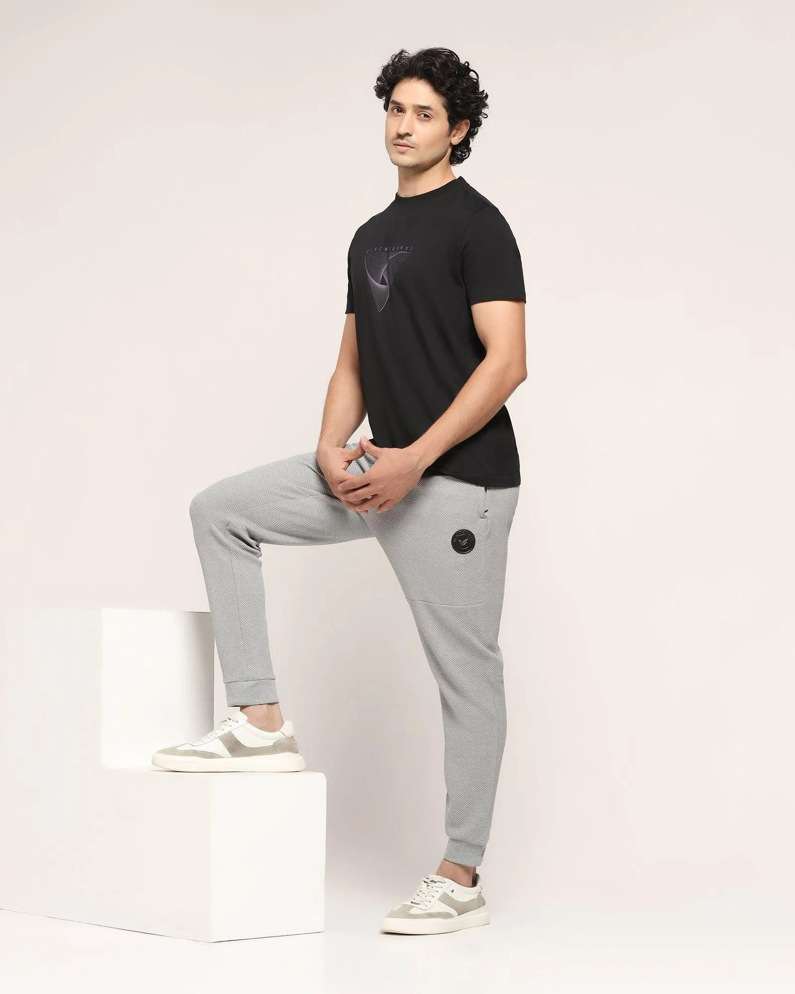 Casual Grey Solid Jogger - Roddy