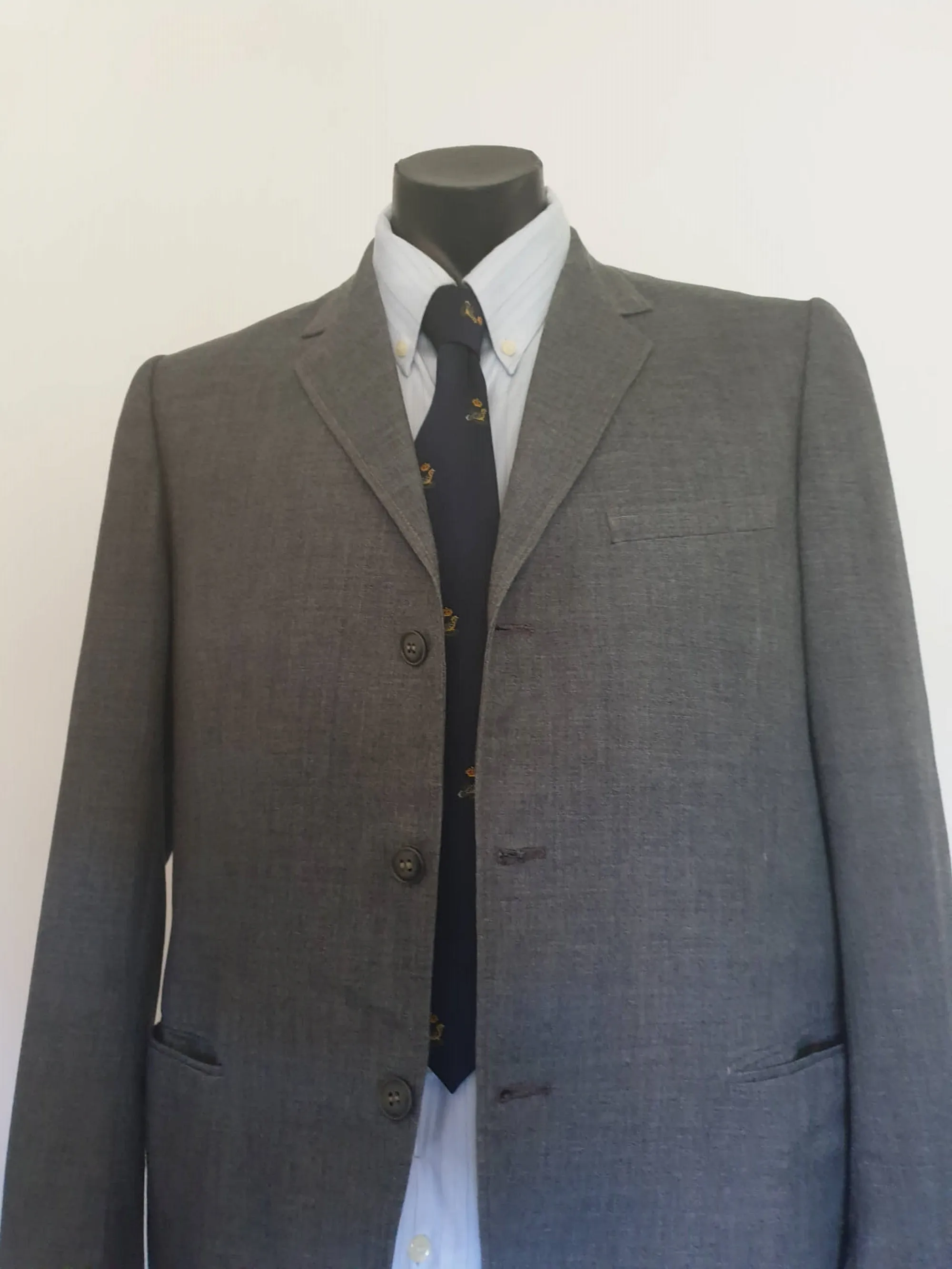 Charles Bud Tingwell Estate - 1960s Grey High Buttoning Mod Sports Jacket