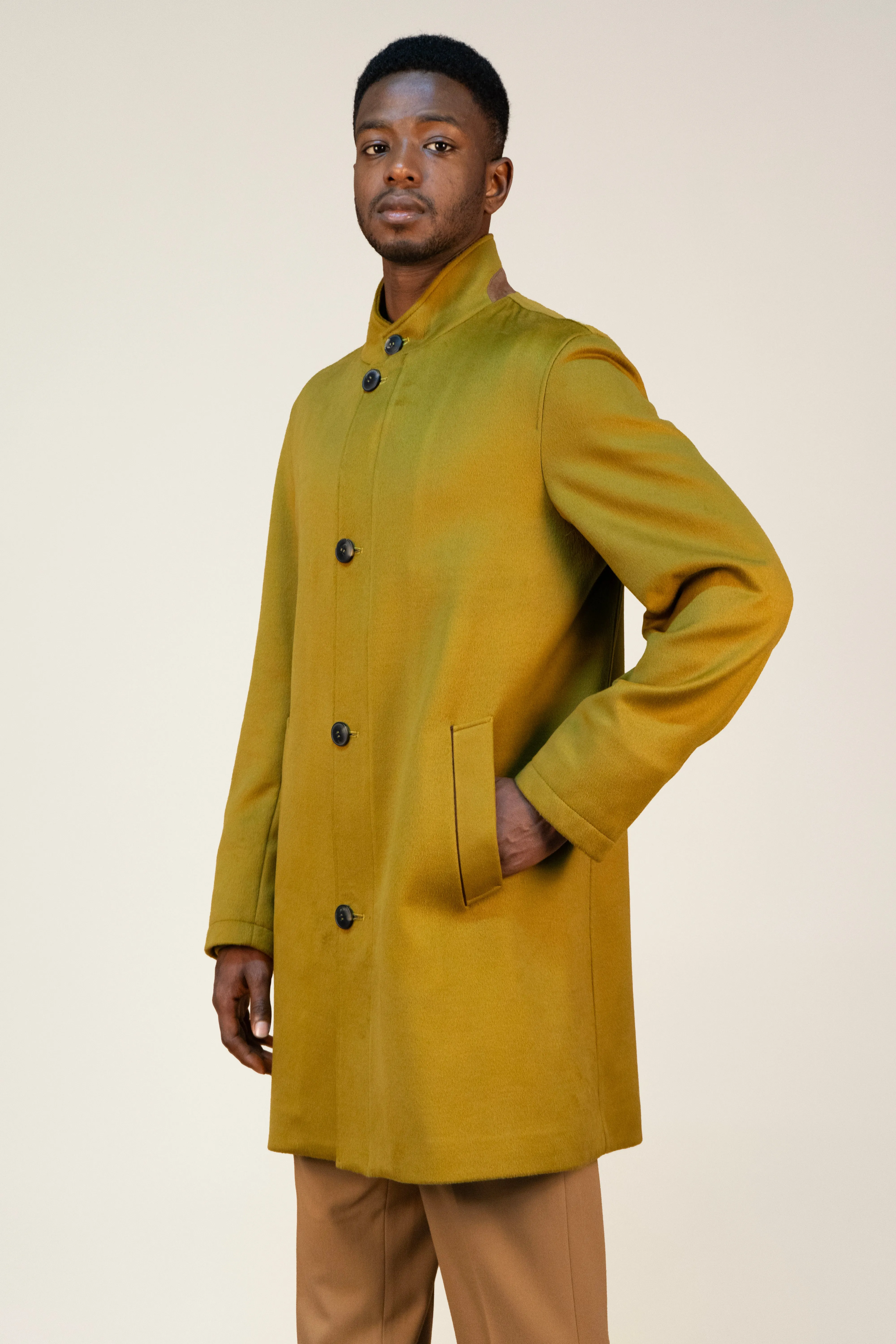 Classic Noir Wool Overcoat